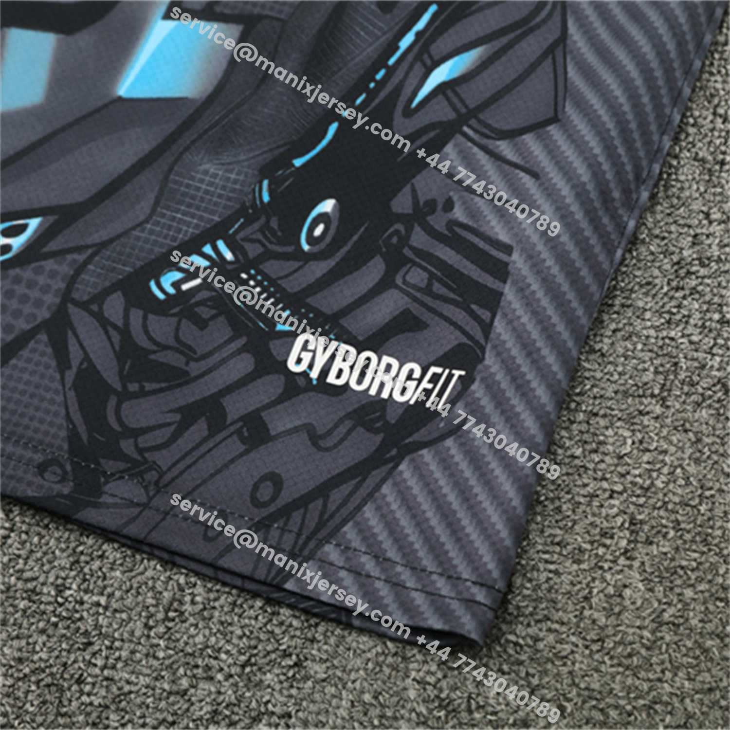 ManixJersey.com | Napoli 25-26 Kids Short-Sleeve Training Set - Gray Mecha Top & Black Shorts -Customize Name, Number and Patch | Worldwide Shipping