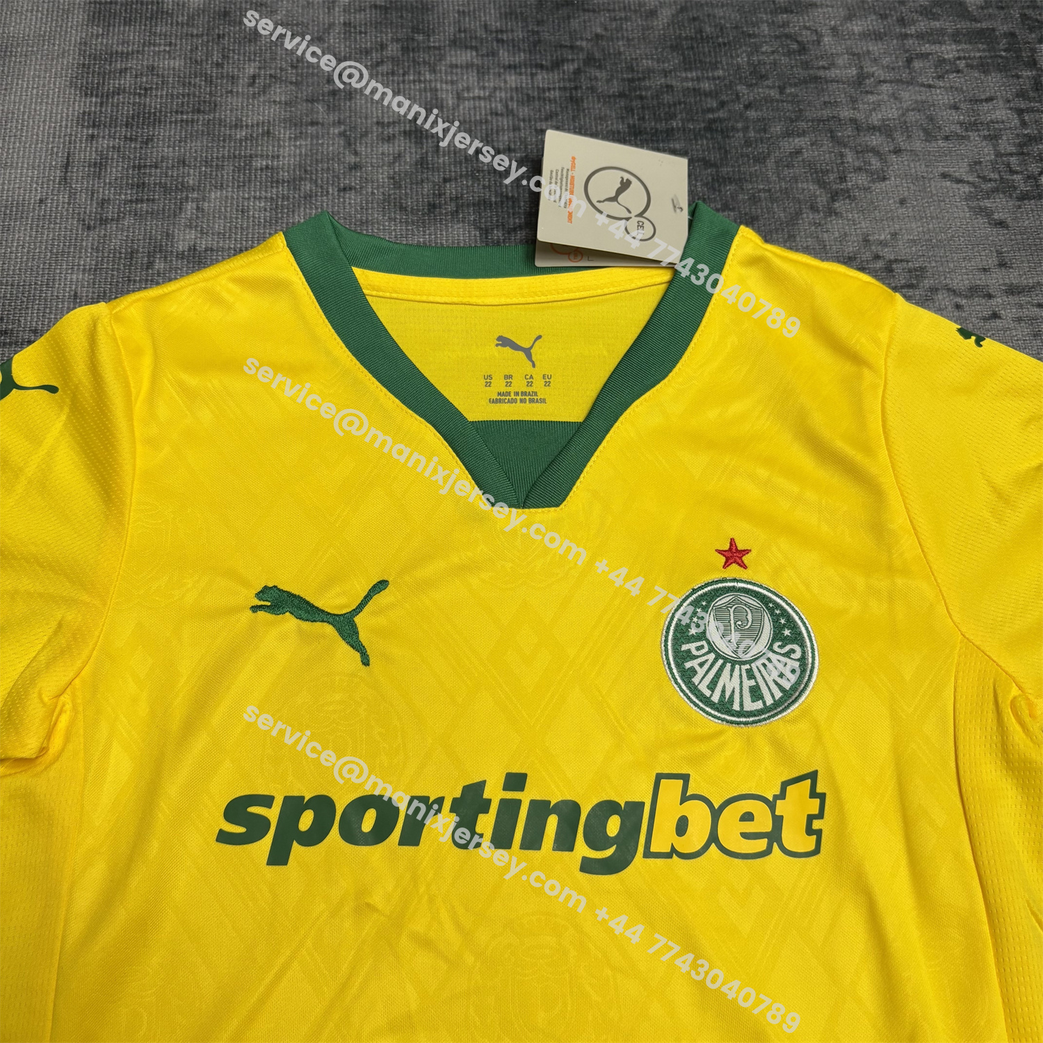 ManixJersey.com | Palmeiras 25-26 Third Yellow Kids Kit -Customize Name, Number and Patch | Worldwide Shipping