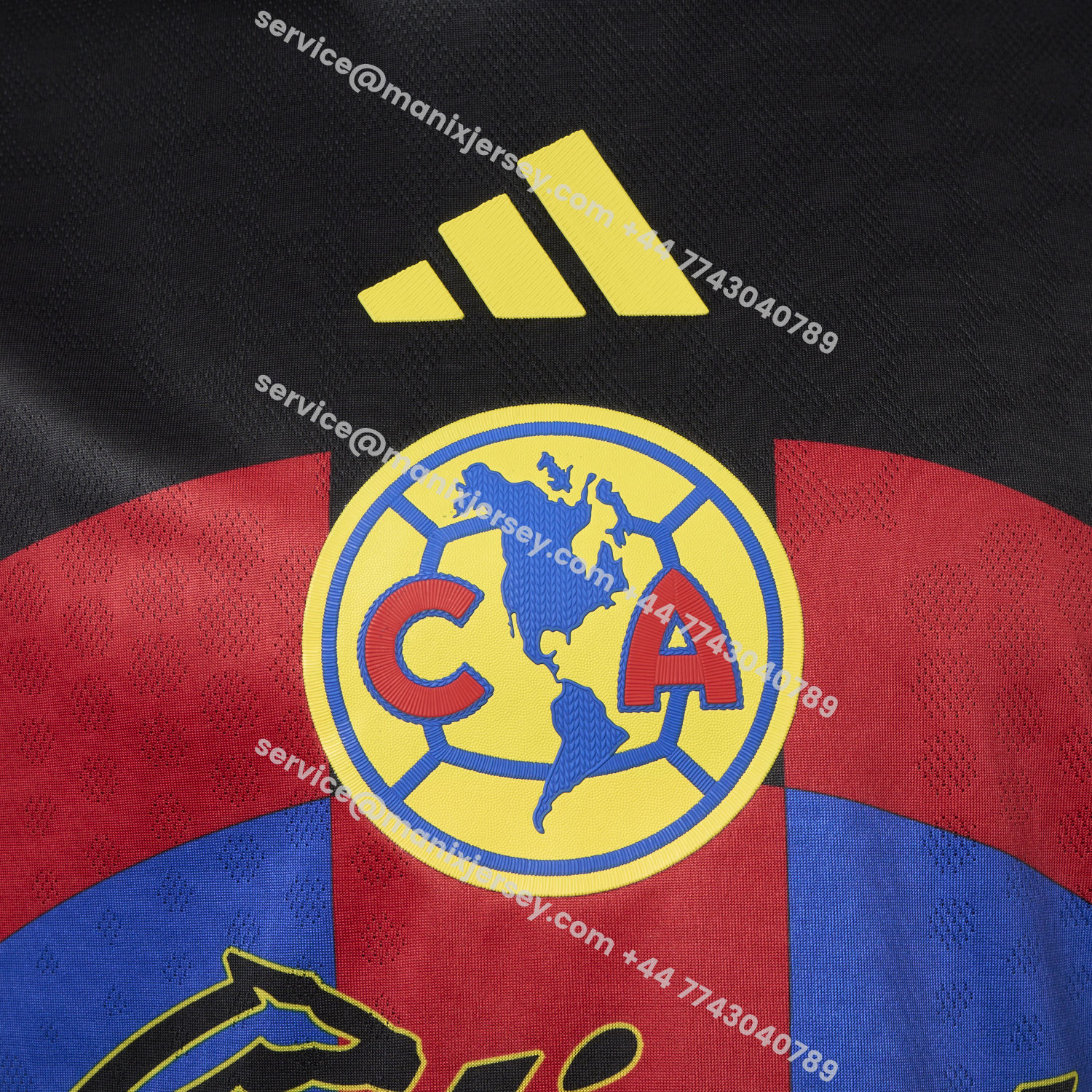 ManixJersey.com | 【El Día de Muertos Font】Club América 25-26 Home Yellow Jersey - Player Version -Customize Name, Number and Patch | Worldwide Shipping