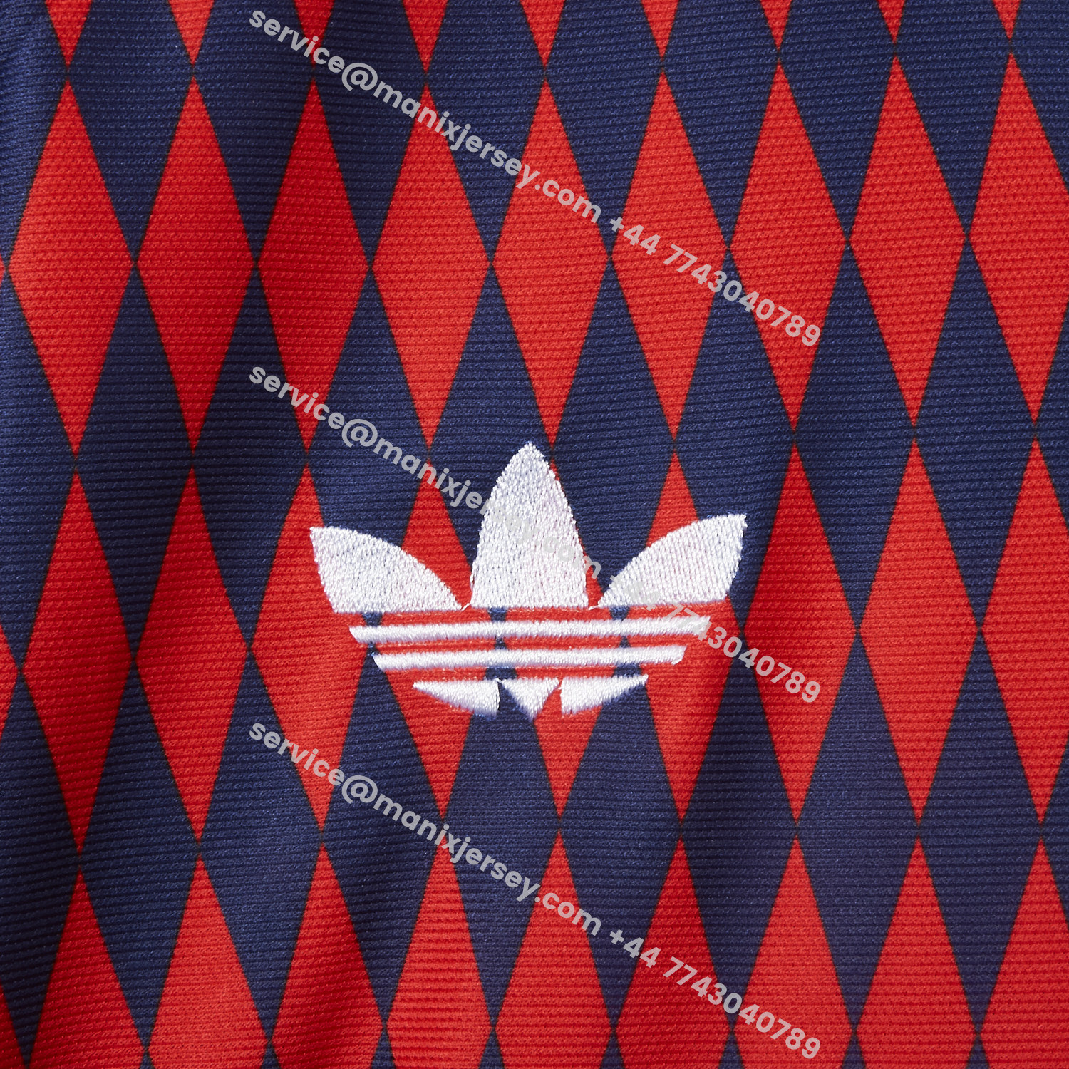 ManixJersey.com | Bayern Munich 25-26 Trefoil Retro Style Red And Deep Blue Jersey - Fans Version -Customize Name, Number and Patch | Worldwide Shipping