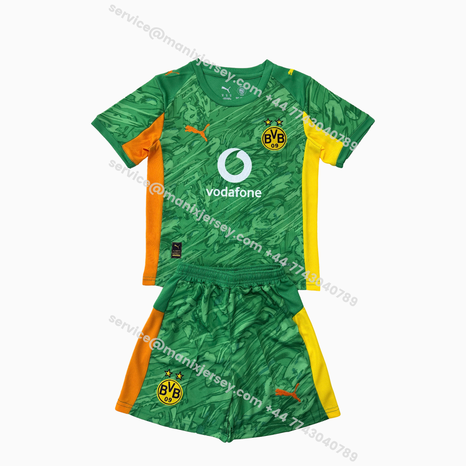 ManixJersey.com | Dortmund 25-26 Green Goalkeeper Kids Kit -Customize Name, Number and Patch | Worldwide Shipping