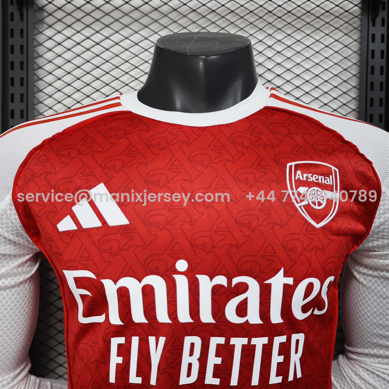 ManixJersey.com | Arsenal 25-26 Home Long Sleeves Jersey - Player Version -Customize Name, Number and Patch | Worldwide Shipping
