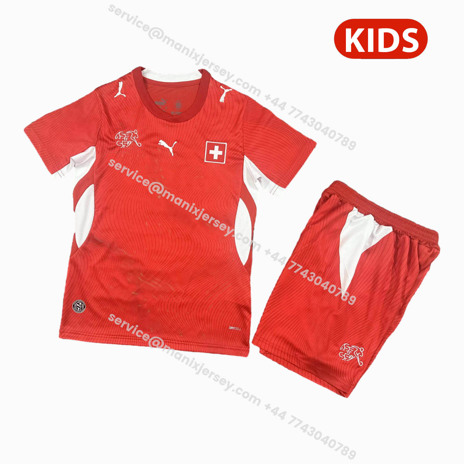 ManixJersey.com | Switzerland 2026 Home Kids Kit -Customize Name, Number and Patch | Worldwide Shipping