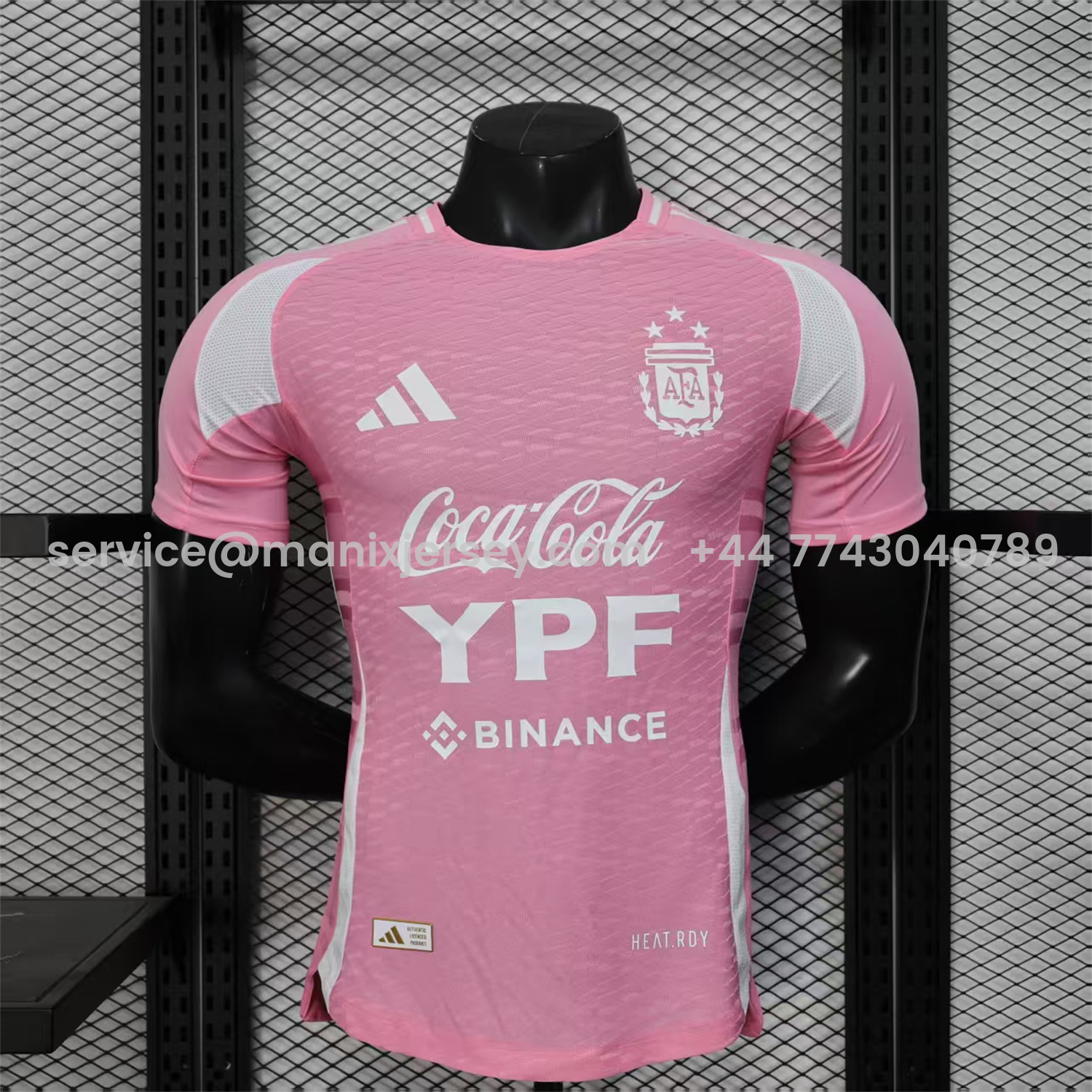 ManixJersey.com | Argentina 25-26 Pink & White Training Jersey - Player Version -Customize Name, Number and Patch | Worldwide Shipping