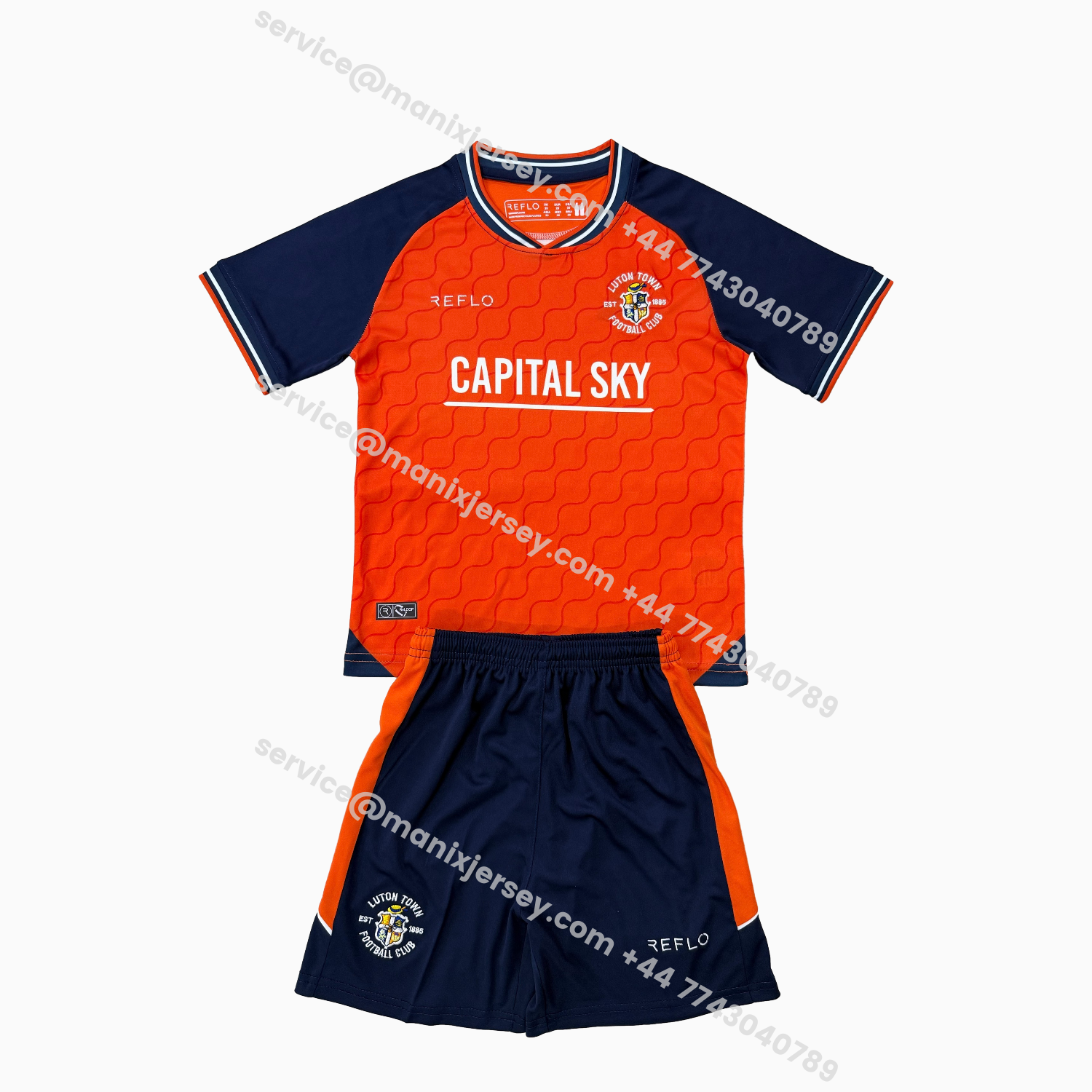 ManixJersey.com | Luton Town 25-26 Home Men's Adult Jersey Set - Fans Version -Customize Name, Number and Patch | Worldwide Shipping