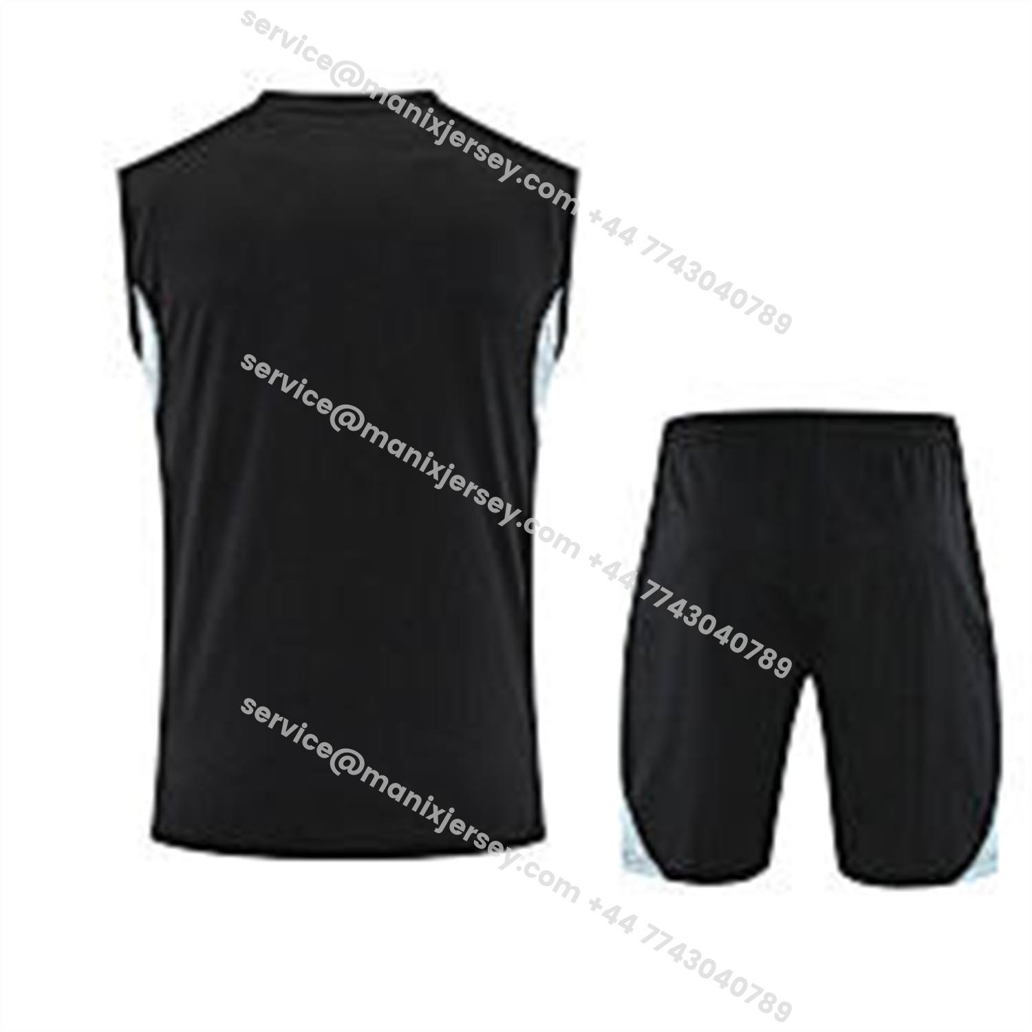 ManixJersey.com | INT M.A.M 25-26 Vest Training Set - Black And Light Grey Vest & Black Shorts -Customize Name, Number and Patch | Worldwide Shipping