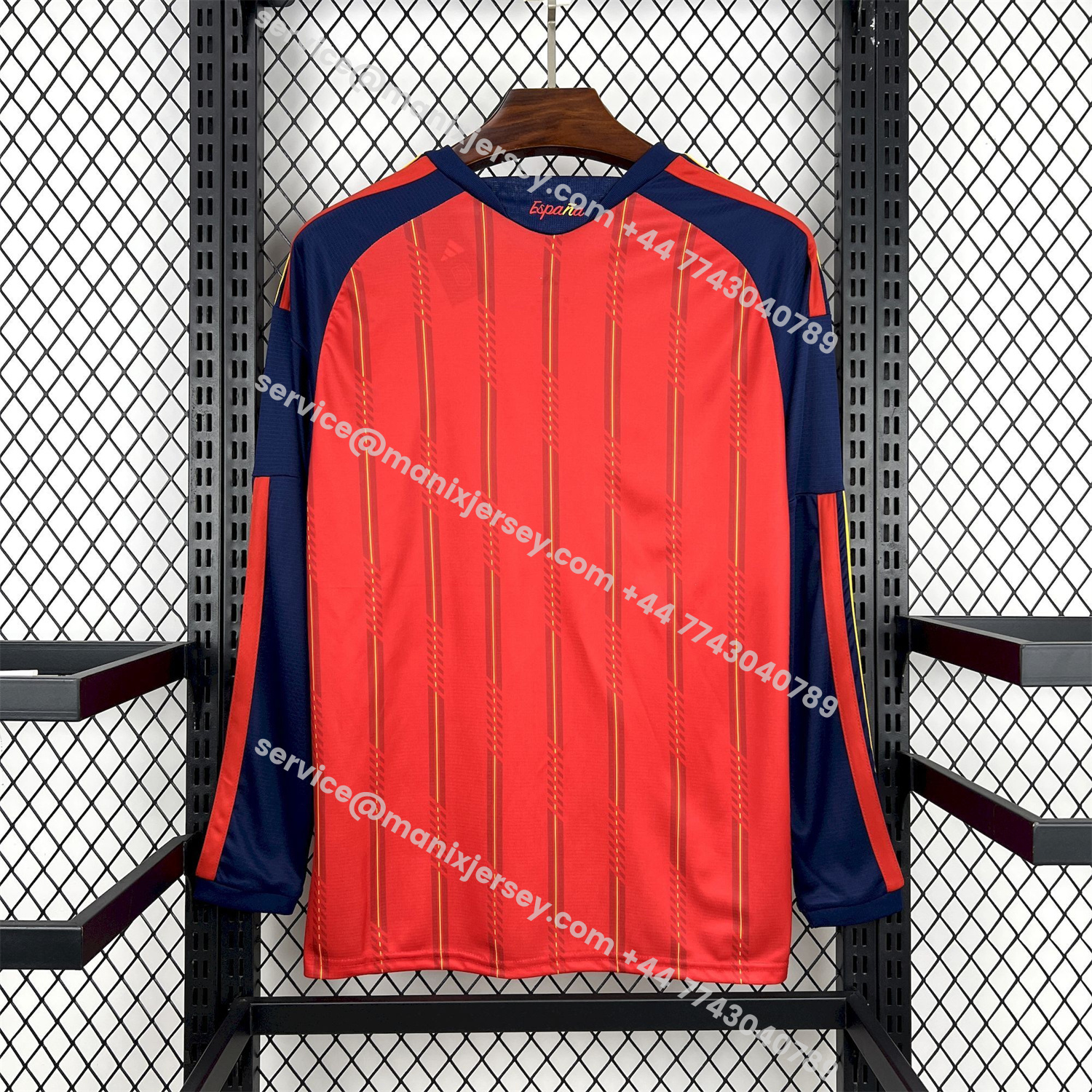 ManixJersey.com | Spain 2026 Home Red Long Sleeves Jersey - Fans Version -Customize Name, Number and Patch | Worldwide Shipping