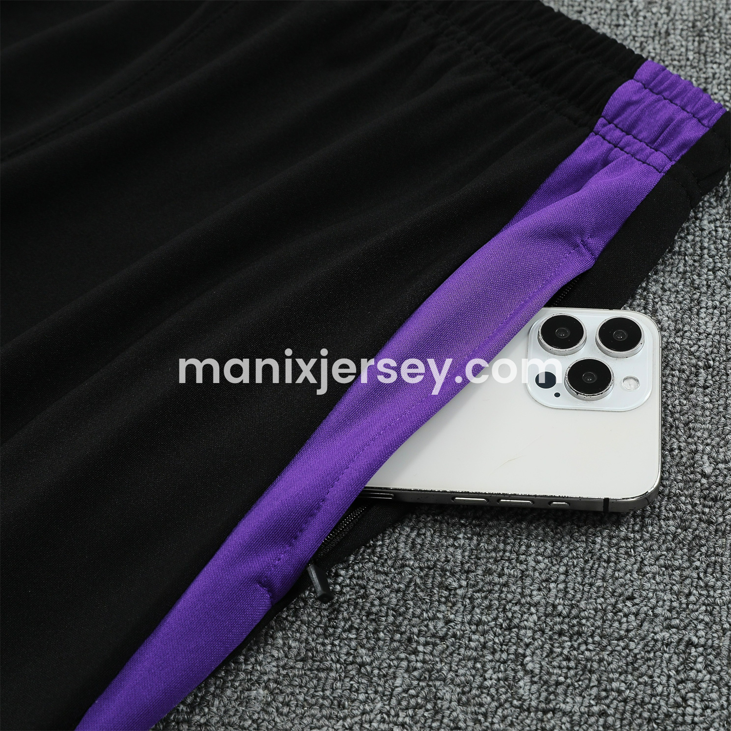 ManixJersey.com | Germany 25-26 POLO Short-Sleeve Training Set - Purple Top Black Pants -Customize Name, Number and Patch | Worldwide Shipping