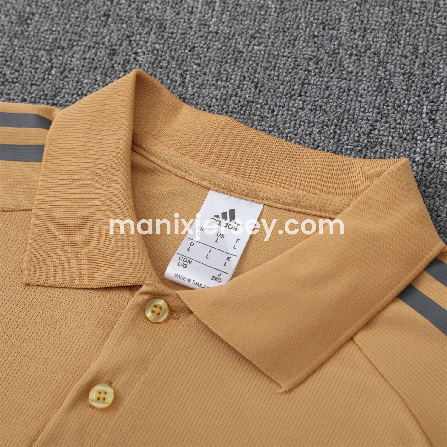 ManixJersey.com | Argentina 25-26 POLO Short-Sleeve Training Set - Light Brown Top and Grey Pants -Customize Name, Number and Patch | Worldwide Shipping