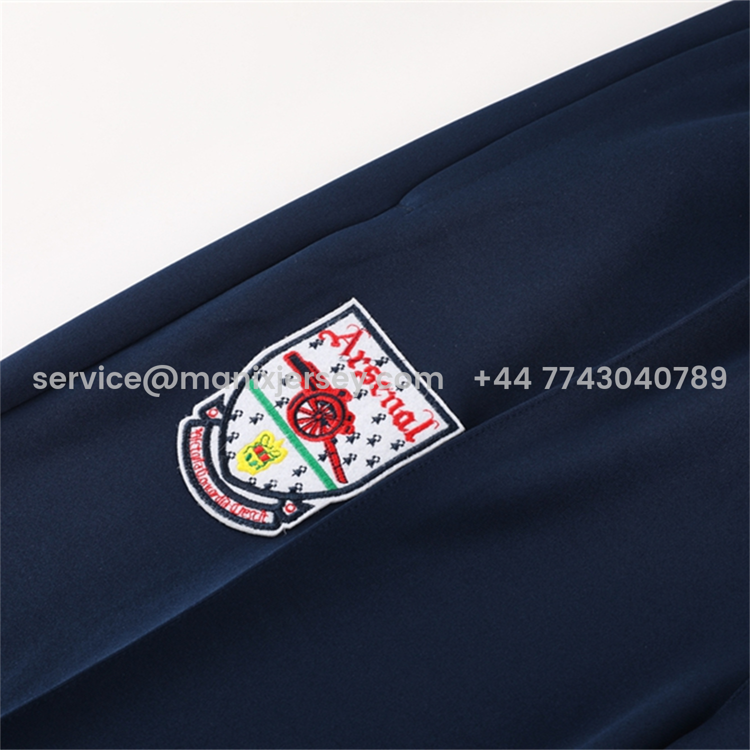 ManixJersey.com | Arsenal 25-26 Jacket Training Tracksuit - Red Blue Throwback Jackets & Blue Pants -Customize Name, Number and Patch | Worldwide Shipping