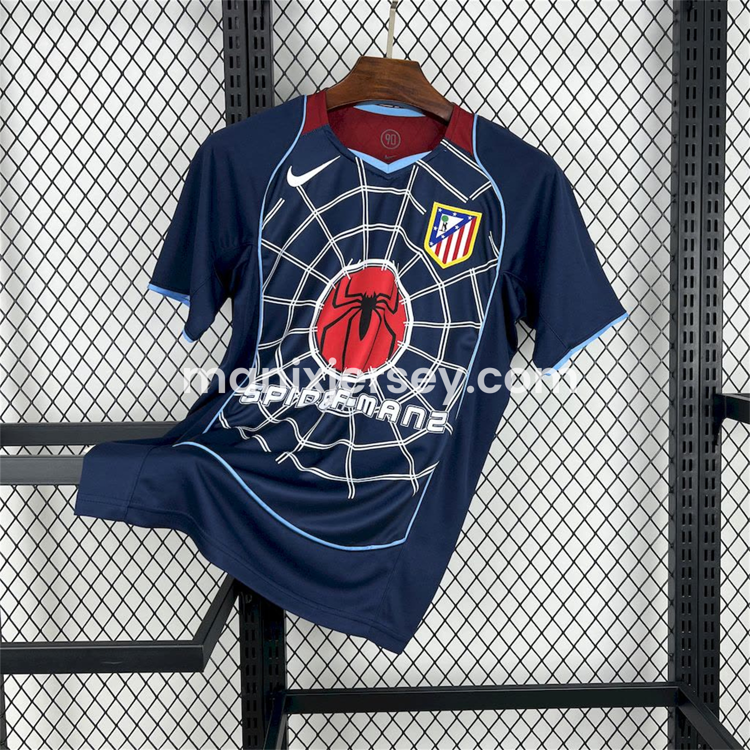 ManixJersey.com | Retro Atletico Madrid 2004-05 Away Jersey - S.p.i.d.e.r M.a.n -Customize Name, Number and Patch | Worldwide Shipping