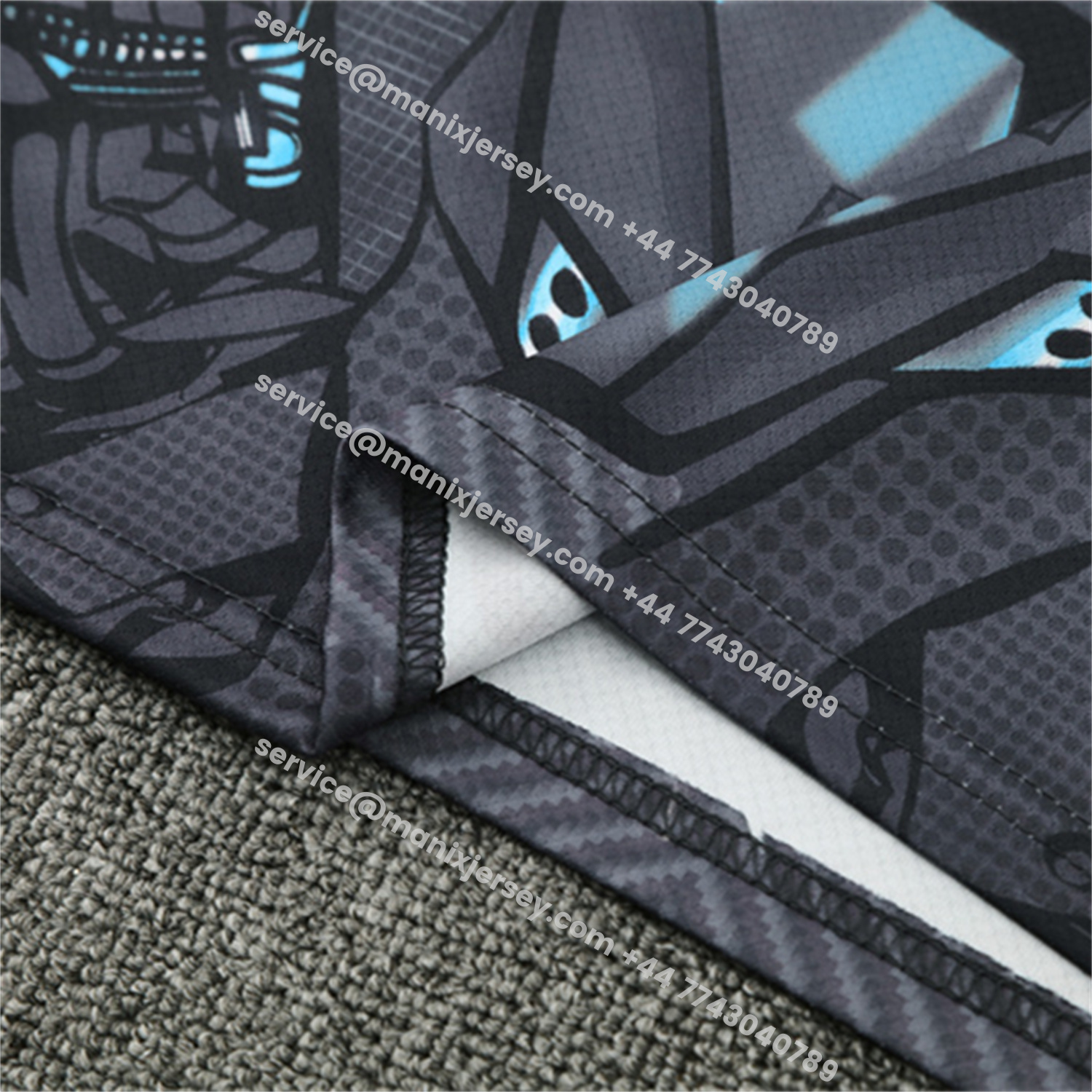 ManixJersey.com | Napoli 25-26 Short-Sleeve Training Set - Gray Mecha Top & Black Shorts -Customize Name, Number and Patch | Worldwide Shipping