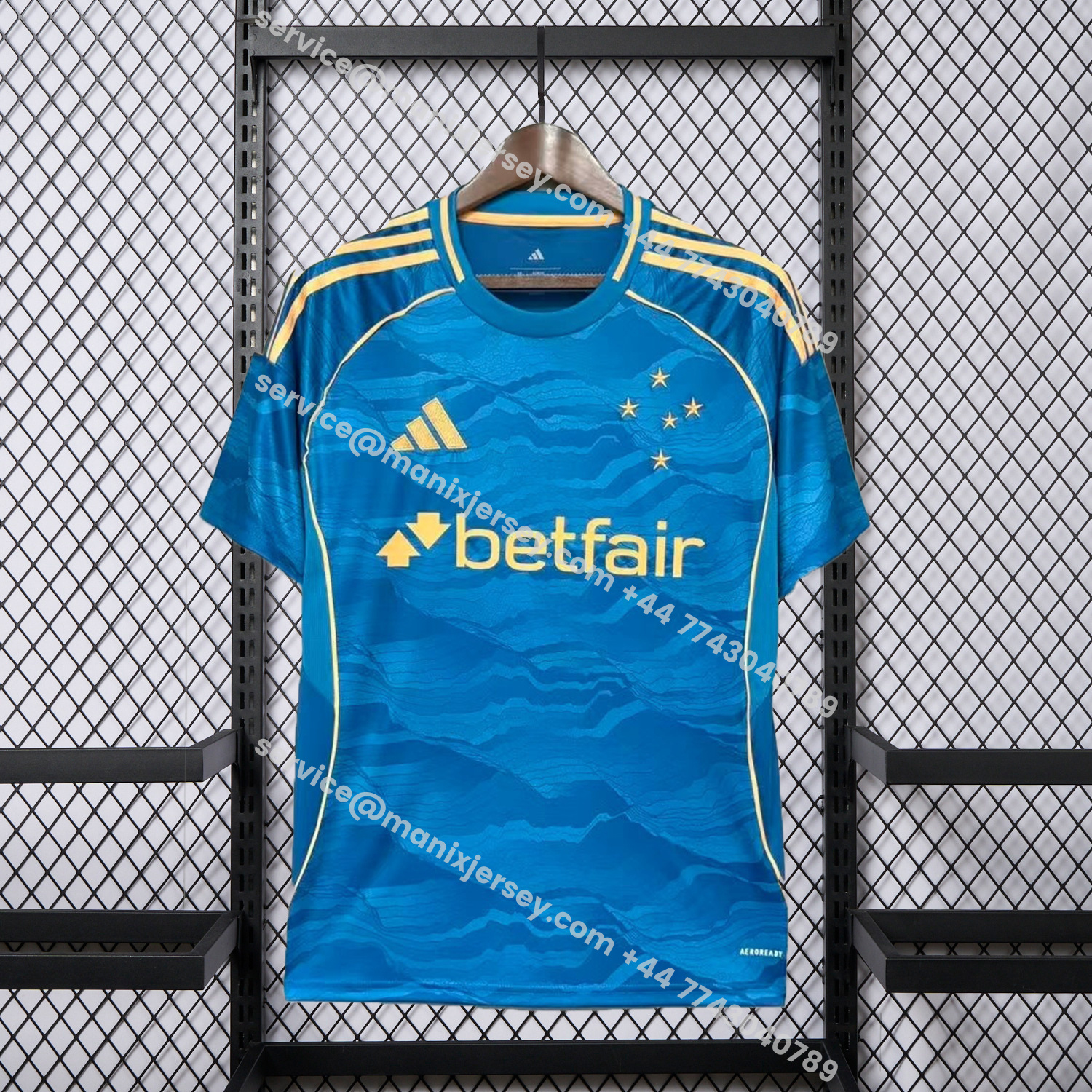 ManixJersey.com | Cruzeiro 25-26 Third Lake Blue Jersey - Fans Version -Customize Name, Number and Patch | Worldwide Shipping