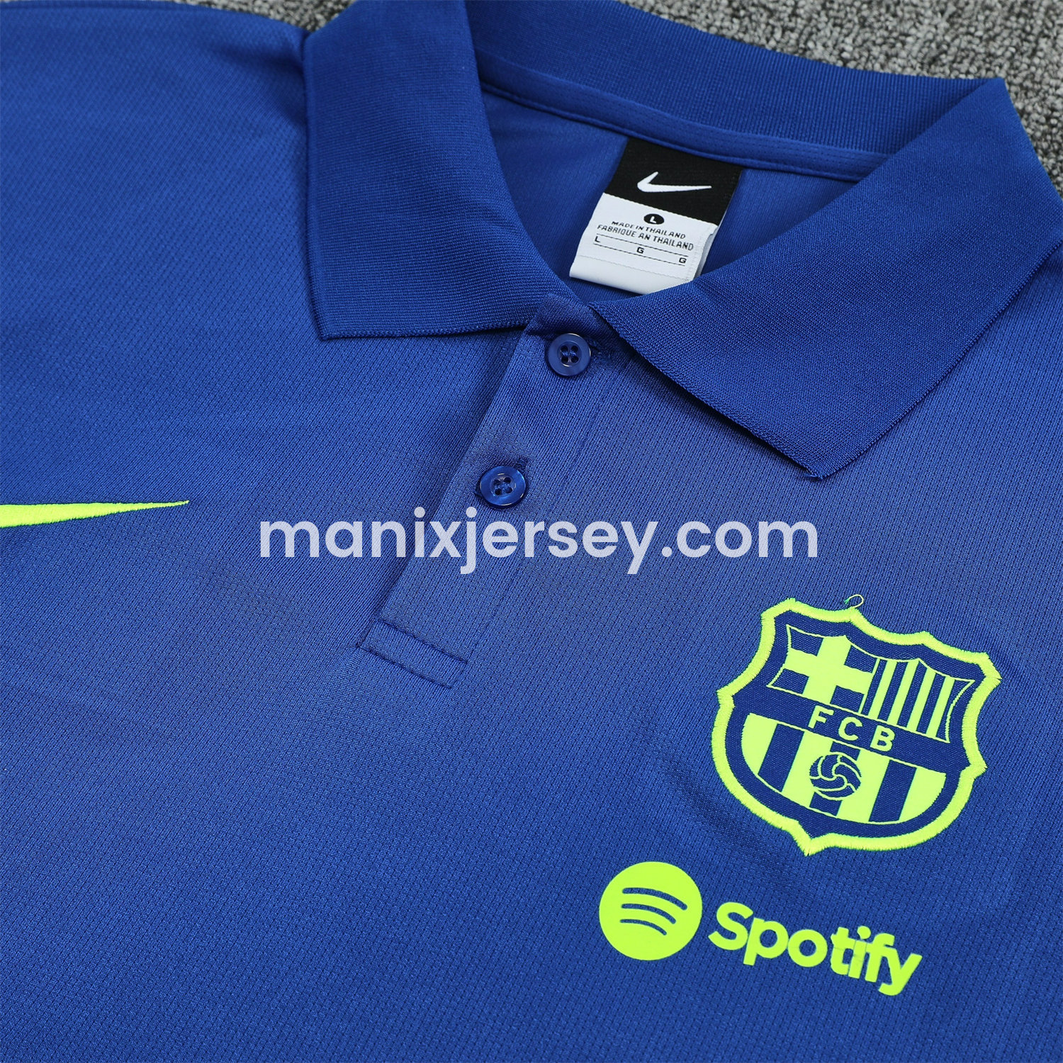 ManixJersey.com | Barcelona 25-26 POLO Short-Sleeve Training Set - Blue Top and Black Pants -Customize Name, Number and Patch | Worldwide Shipping