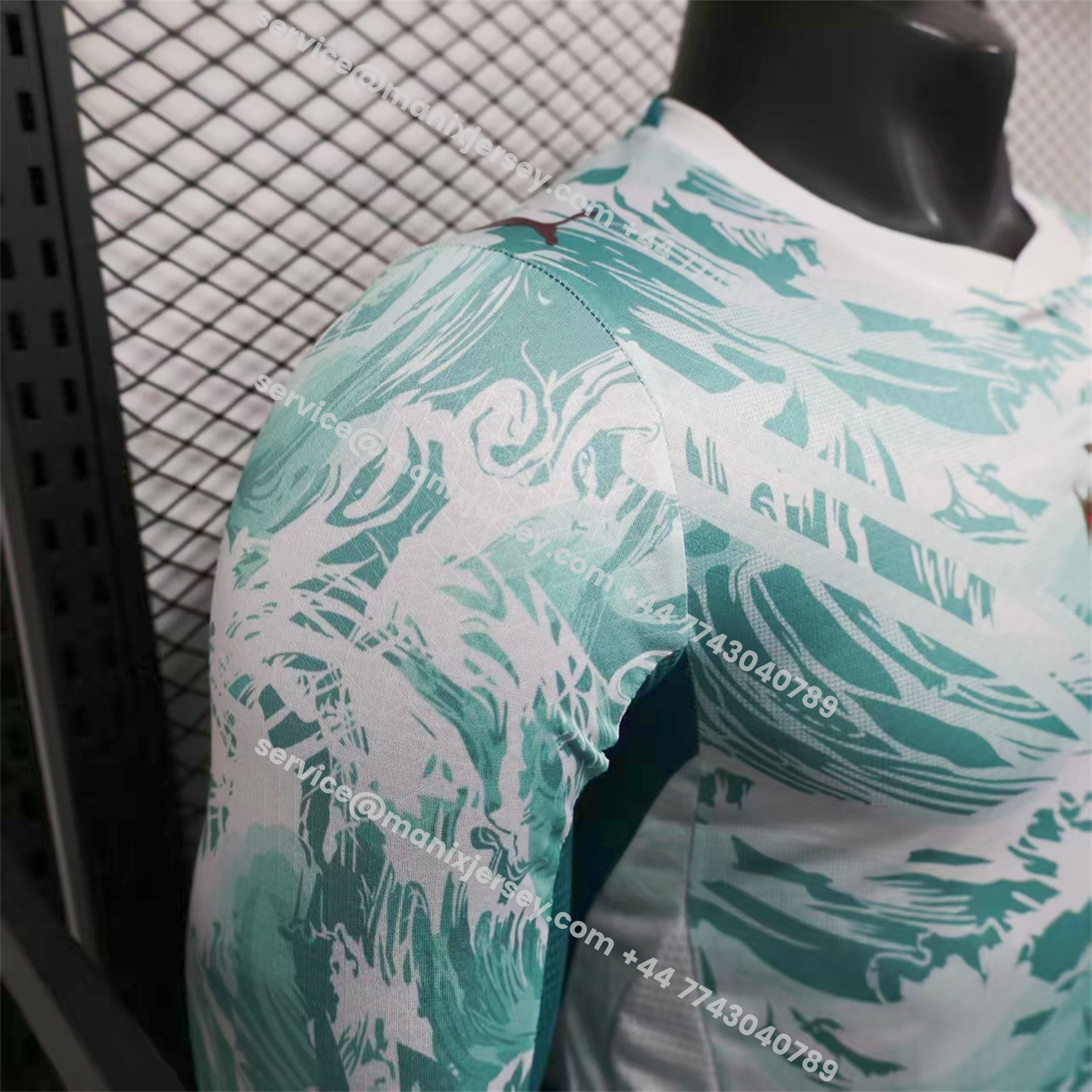 ManixJersey.com | Portugal 2026 Away White And Cyan Long Sleeves Jersey - Player Version -Customize Name, Number and Patch | Worldwide Shipping