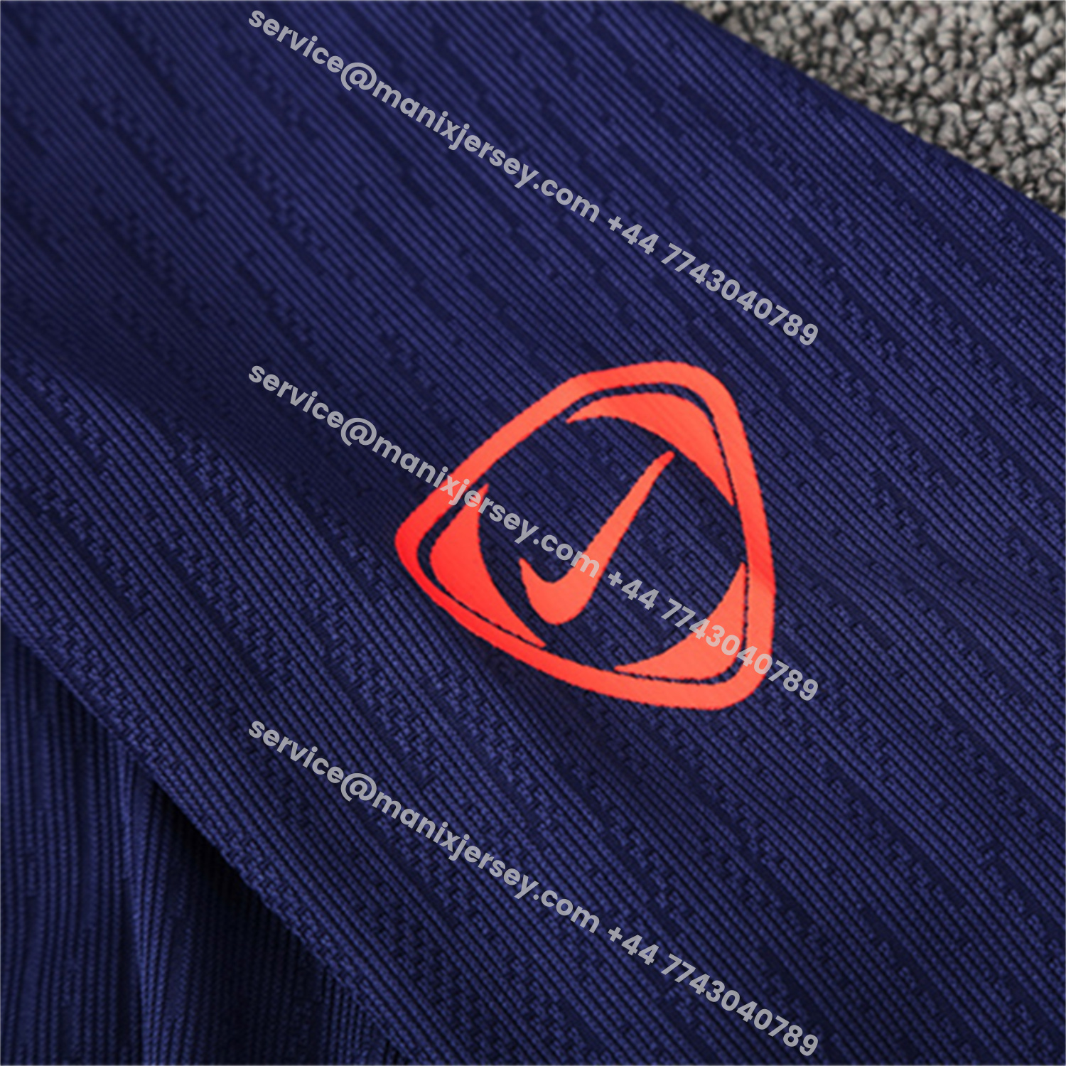 ManixJersey.com | Barcelona 25-26 Kids Long Sleeve Training Set - Royal Blue Top Orange Sponsor & Royal Blue Pants -Customize Name, Number and Patch | Worldwide Shipping
