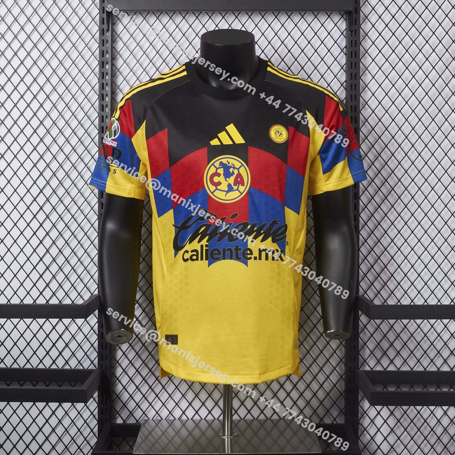 ManixJersey.com | 【Three-color Font】Club América 25-26 Home Yellow Jersey - Player Version -Customize Name, Number and Patch | Worldwide Shipping