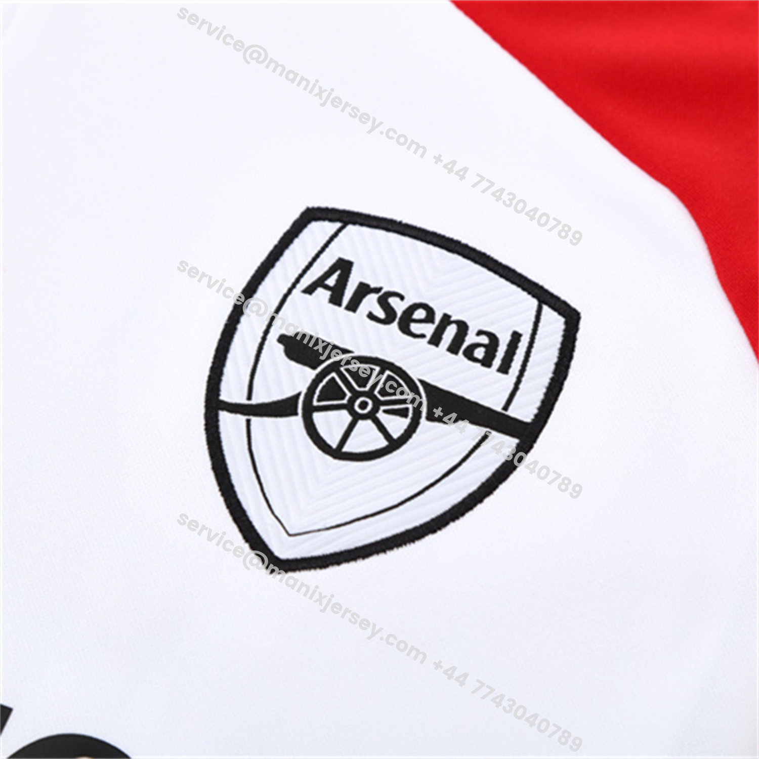ManixJersey.com | Arsenal 25-26 Kids Long Sleeve Training Set - White Top & Black Pants -Customize Name, Number and Patch | Worldwide Shipping