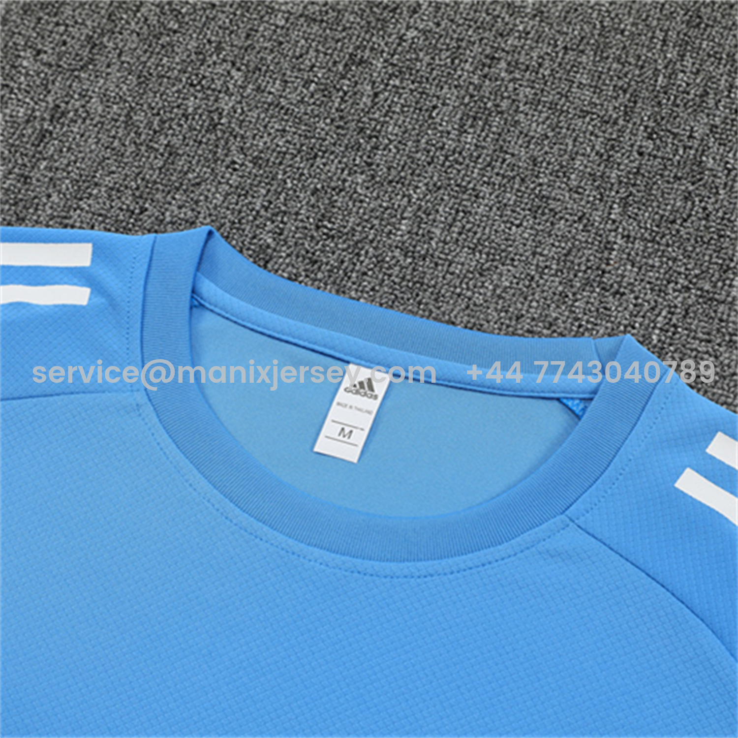 ManixJersey.com | Real Madrid 25-26 Short-Sleeve Training Set - Sky Blue Top and Sky Blue Shorts -Customize Name, Number and Patch | Worldwide Shipping