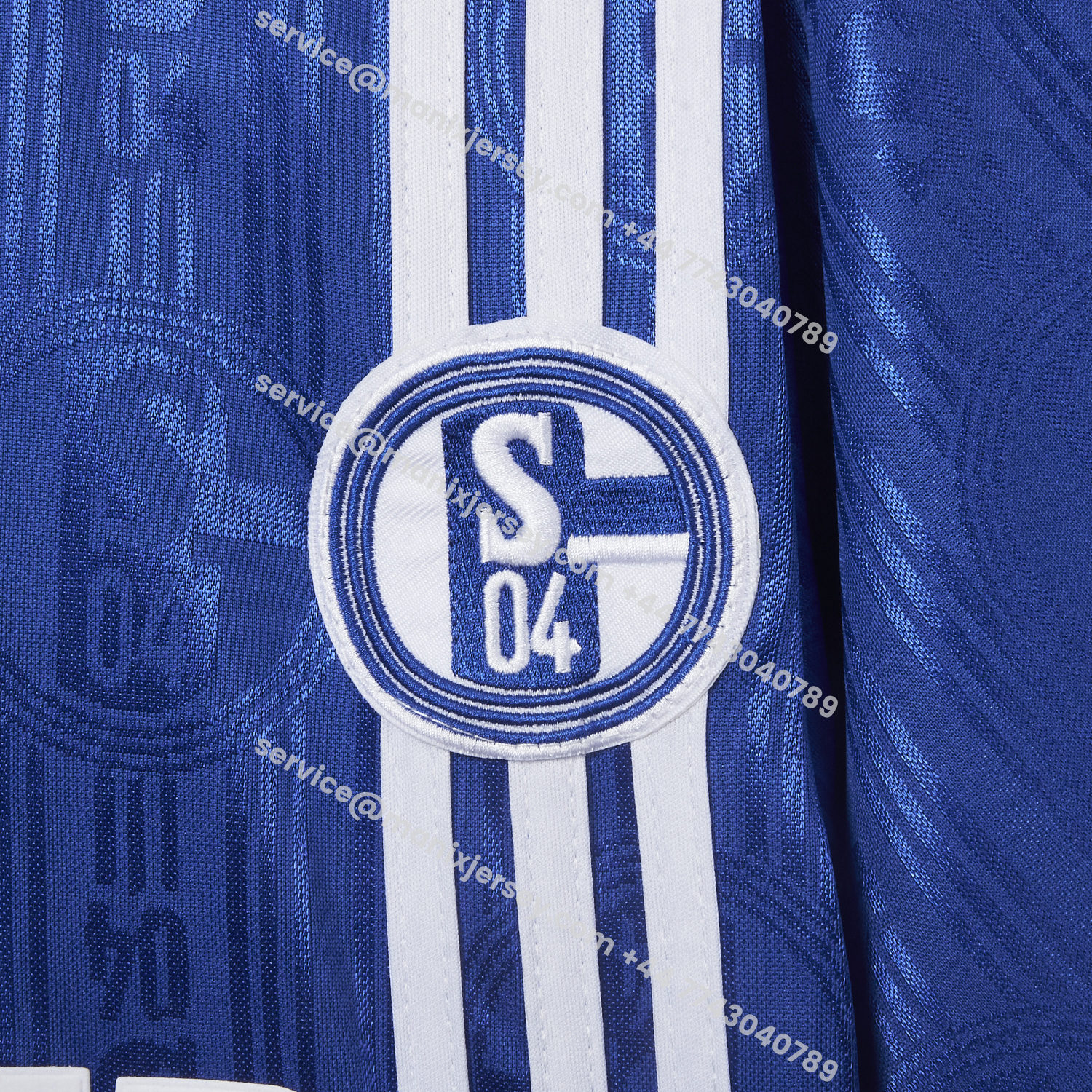 ManixJersey.com | Retro Schalke 04 1996-97 Home Jersey -Customize Name, Number and Patch | Worldwide Shipping