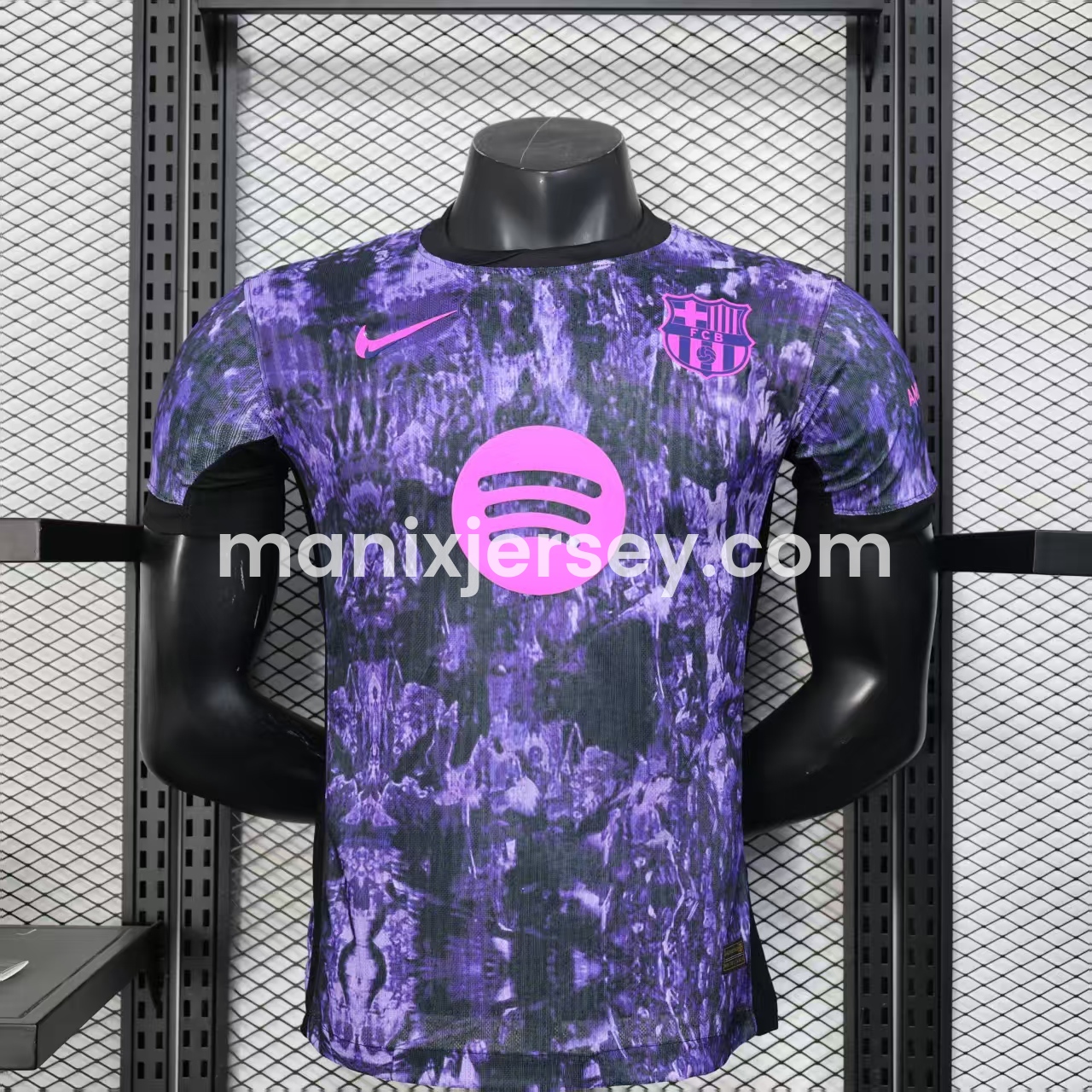 ManixJersey.com | Barcelona 25-26 Purple Rock Pattern Jersey - Player Version -Customize Name, Number and Patch | Worldwide Shipping