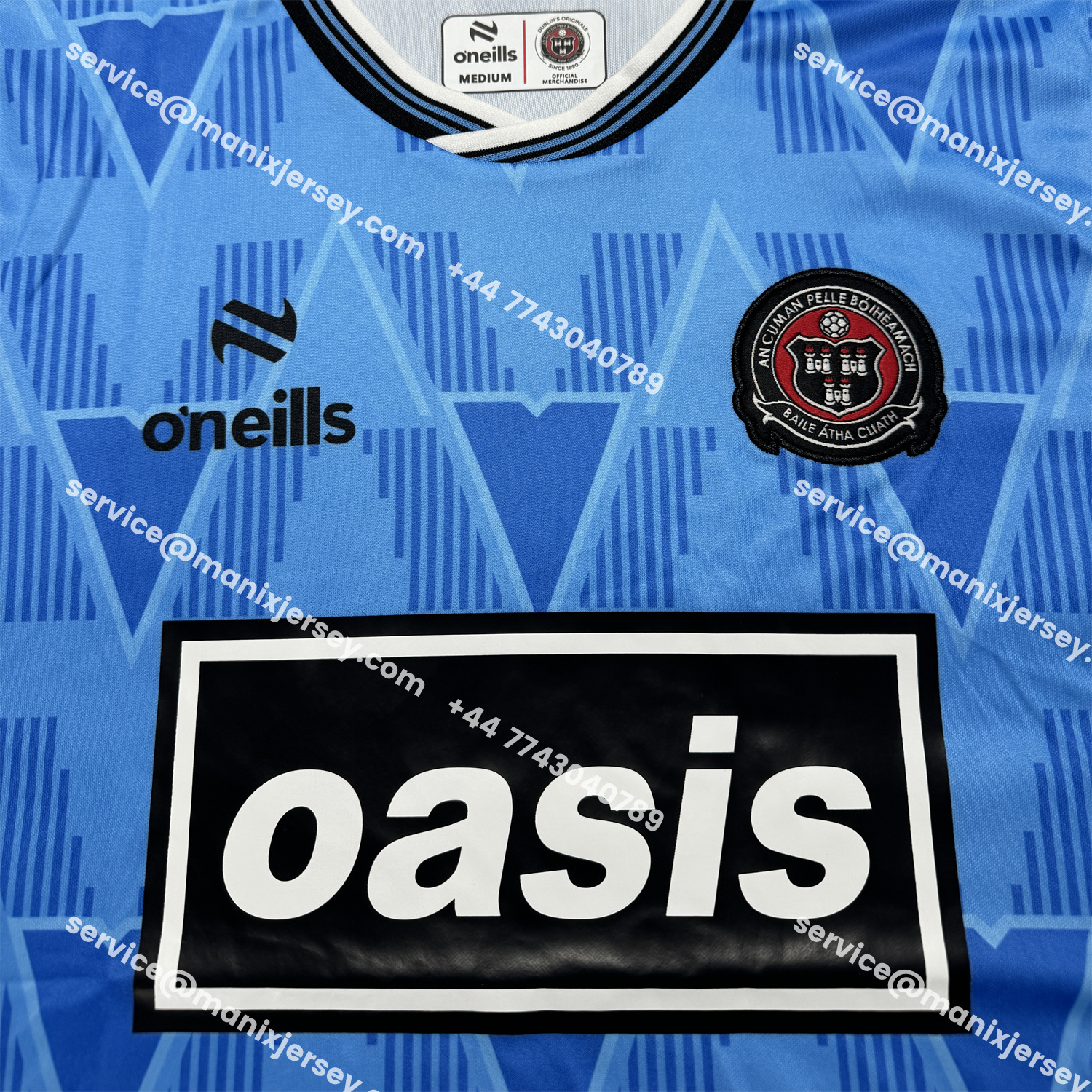 ManixJersey.com | Bohemian 25-26 Oasis Originals Tour Blue Jersey - Fans Version -Customize Name, Number and Patch | Worldwide Shipping