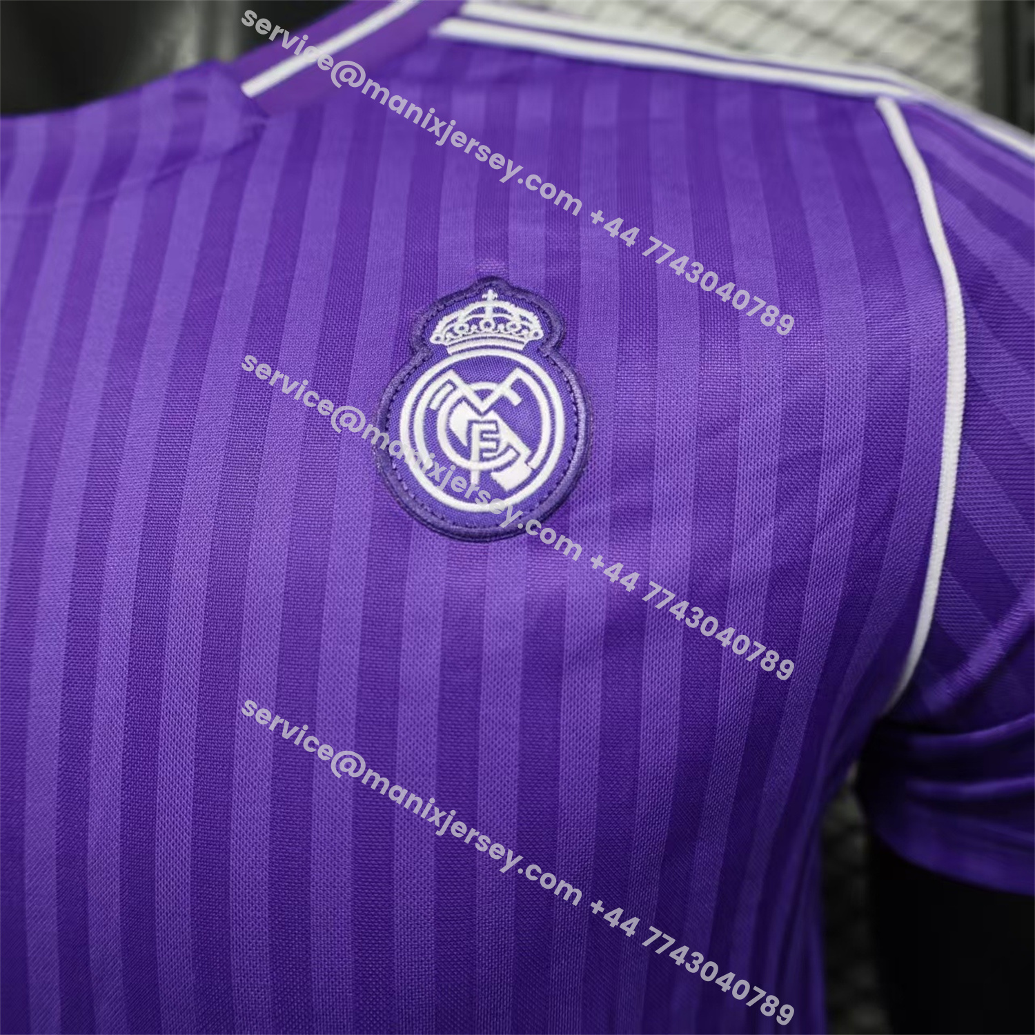 ManixJersey.com | Real Madrid 25-26 Icon Range Trefoil Purple Travel Jersey - Player Version -Customize Name, Number and Patch | Worldwide Shipping