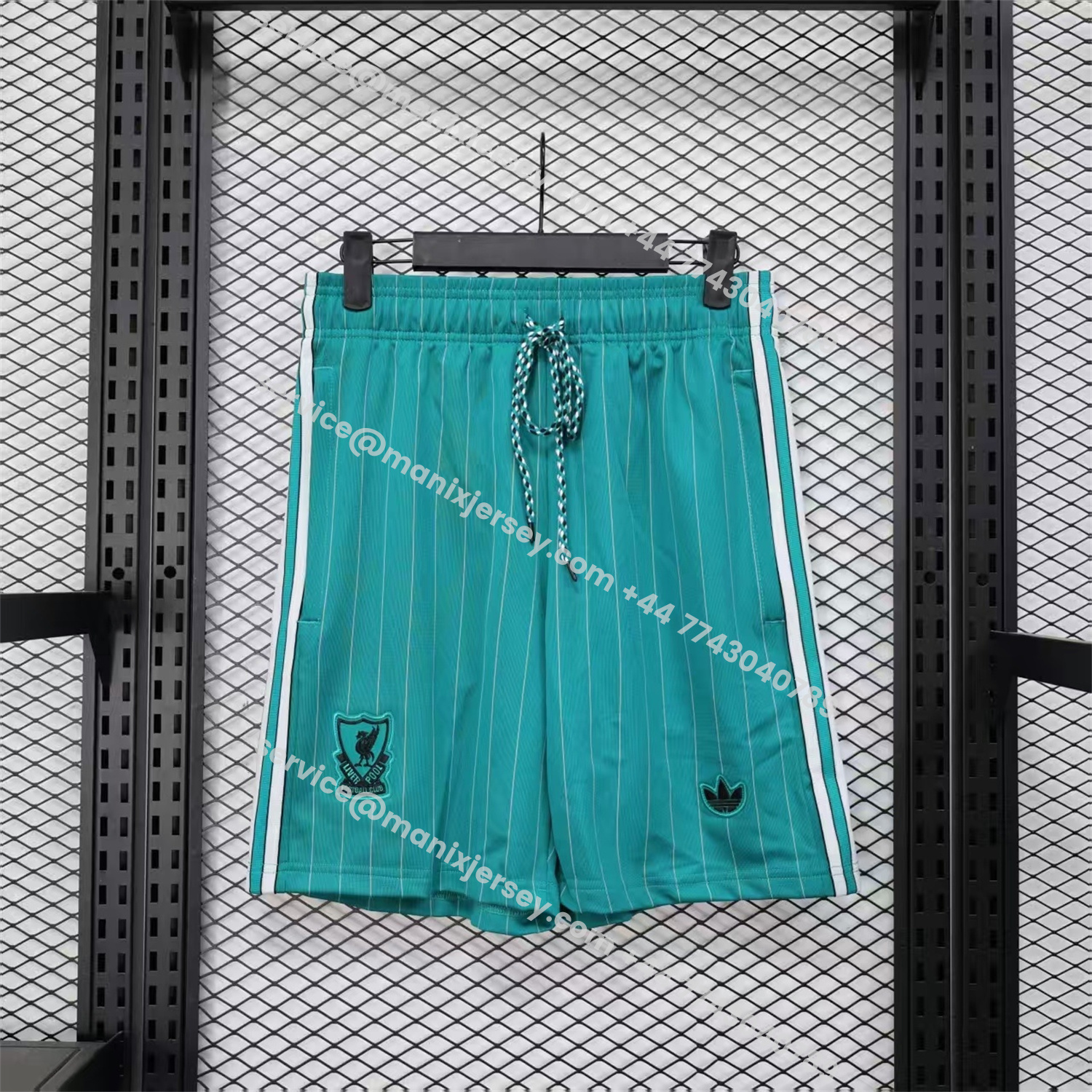 ManixJersey.com | Liver.pool 25-26 Trefoil Cyan Travel Shorts - Player Version -Customize Name, Number and Patch | Worldwide Shipping