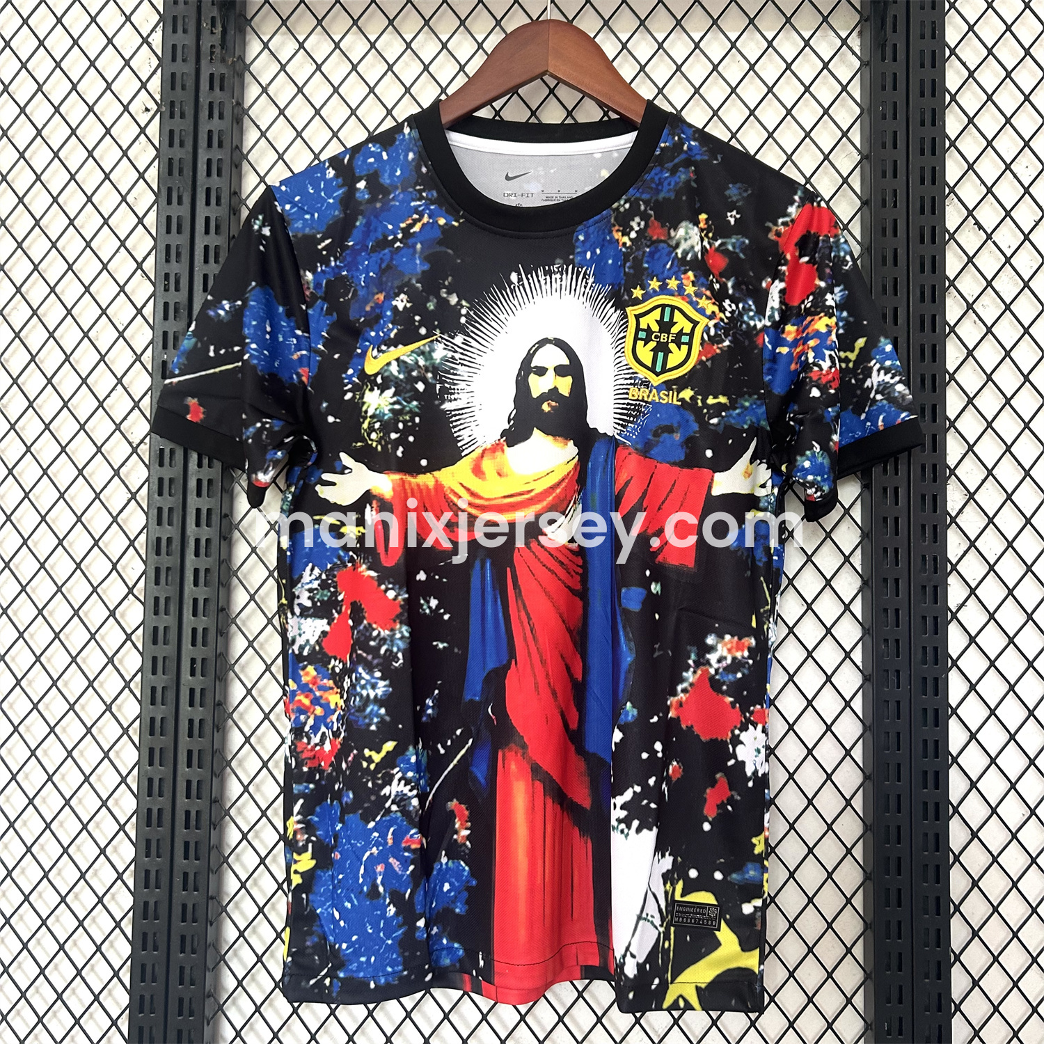 ManixJersey.com | Brazil 25-26 Colorful Jesus Statue Special Colorful Graffiti Jersey - Fans Version -Customize Name, Number and Patch | Worldwide Shipping