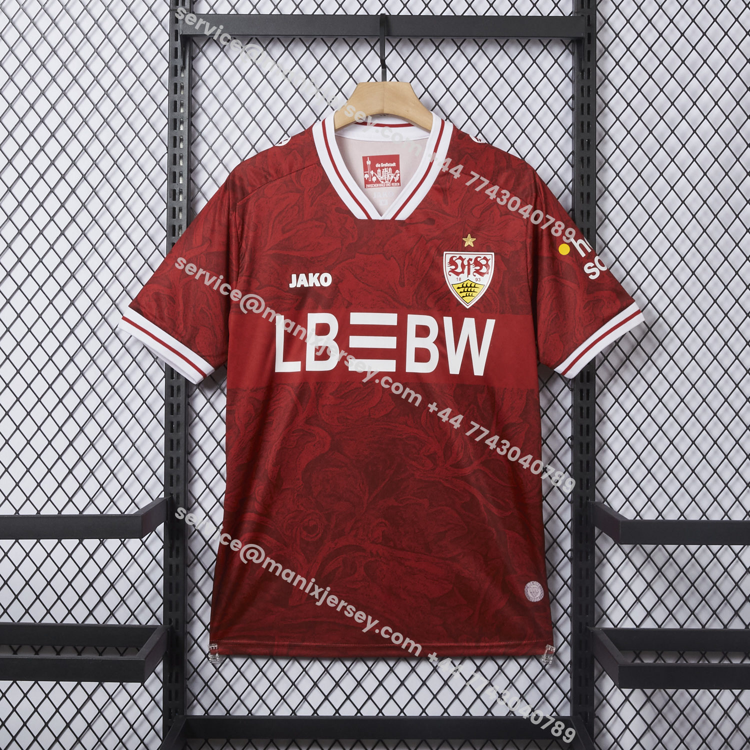ManixJersey.com | VfB Stuttgart 25-26 Away Red Jersey - Fans Version -Customize Name, Number and Patch | Worldwide Shipping
