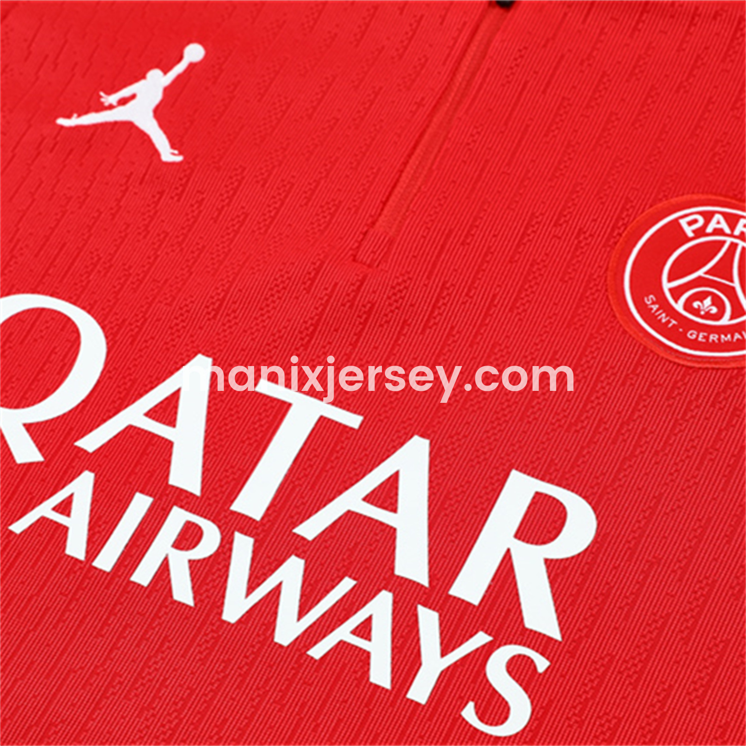 ManixJersey.com | Paris Saint-Germain PSG 25-26 Long Sleeves Training Set - Red Top & Royal Blue Pants -Customize Name, Number and Patch | Worldwide Shipping
