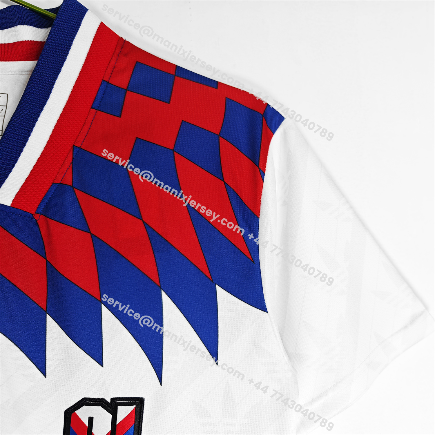 ManixJersey.com | Retro Lyon 1995-96 Home Jersey -Customize Name, Number and Patch | Worldwide Shipping
