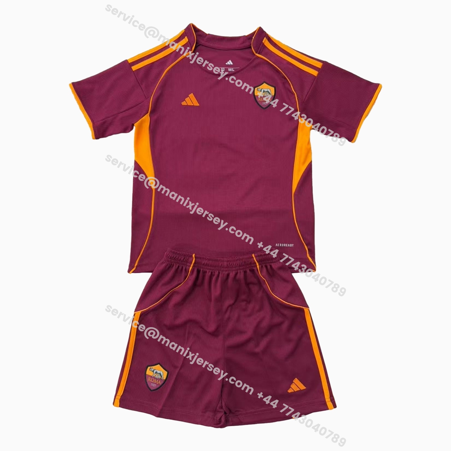 ManixJersey.com | AS Roma 25-26 Home Unsponsored Men's Adult Jersey Set - Fans Version -Customize Name, Number and Patch | Worldwide Shipping