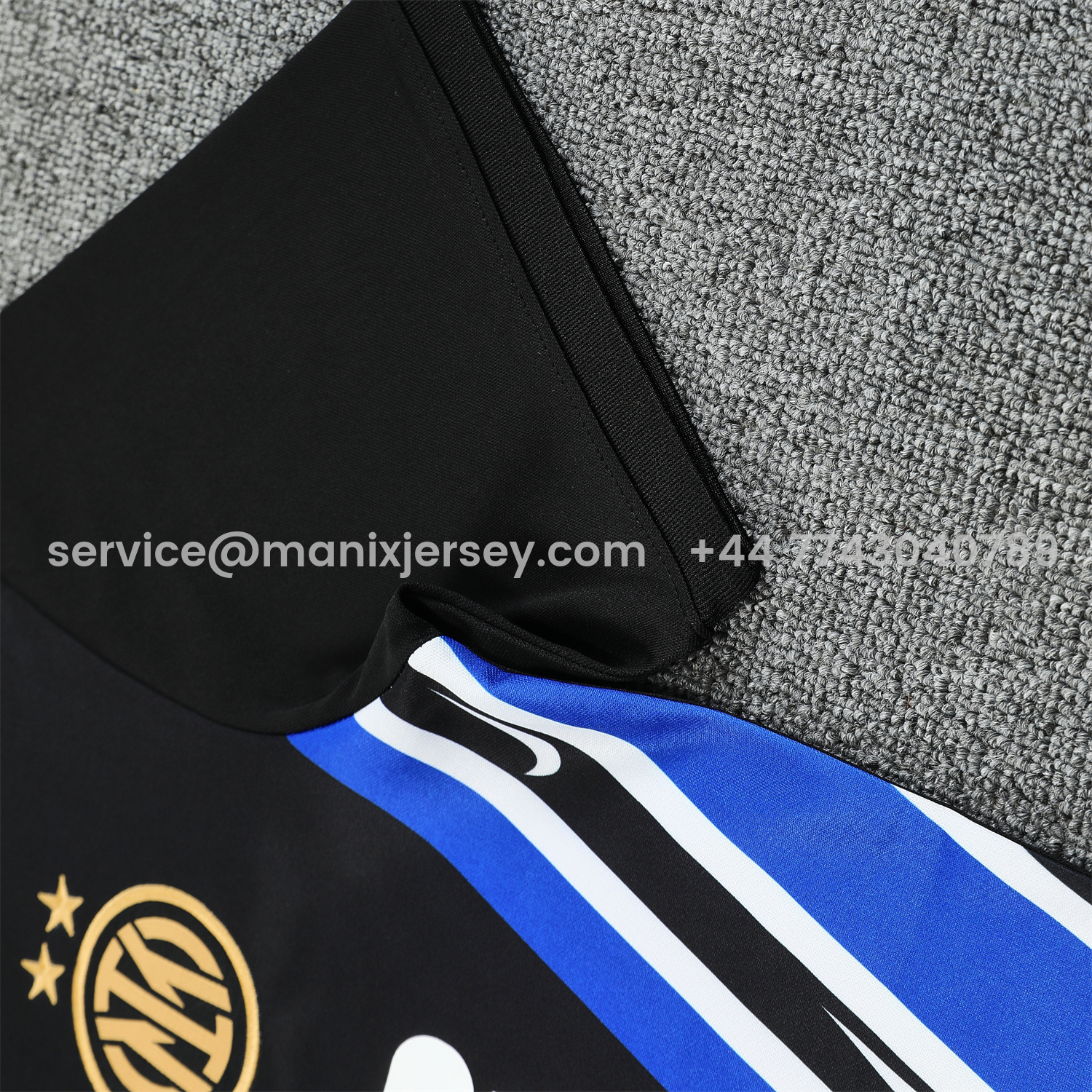 ManixJersey.com | Inter Milan 25-26 Short-Sleeve Training Set - Black Top & Black Shorts -Customize Name, Number and Patch | Worldwide Shipping