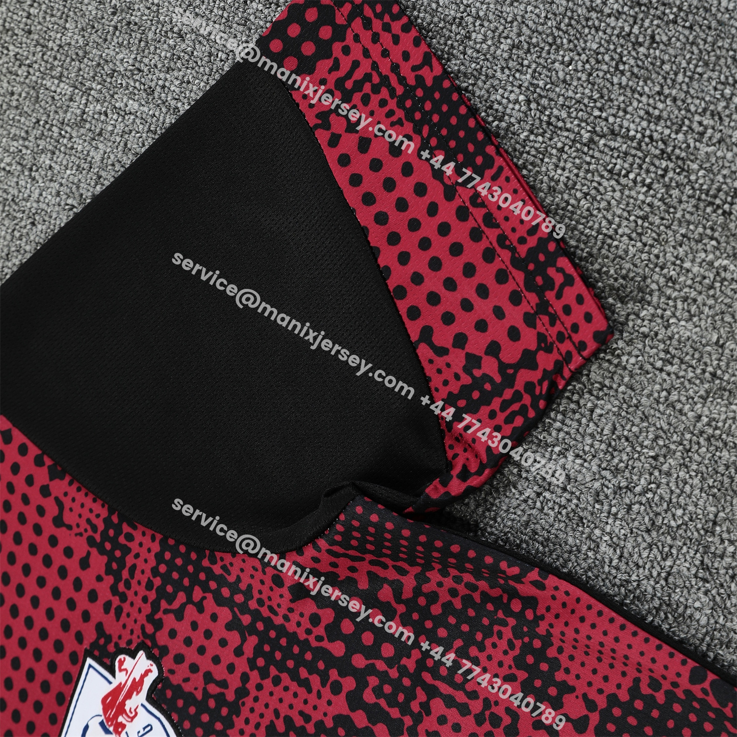 ManixJersey.com | RB Leipzig 25-26 Short-Sleeve Training Set- Red Top & Black Shorts -Customize Name, Number and Patch | Worldwide Shipping