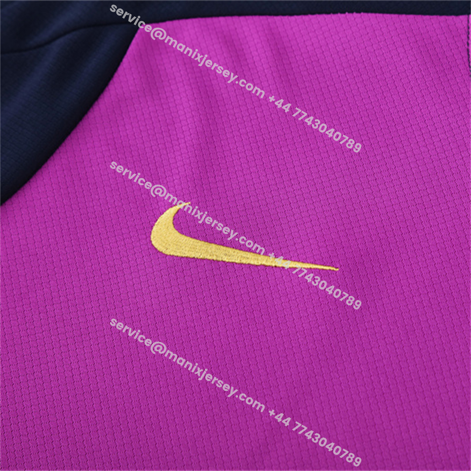 ManixJersey.com | Barcelona 25-26 Short-Sleeve Training Set - Purple Top & Deep Blue Shorts -Customize Name, Number and Patch | Worldwide Shipping