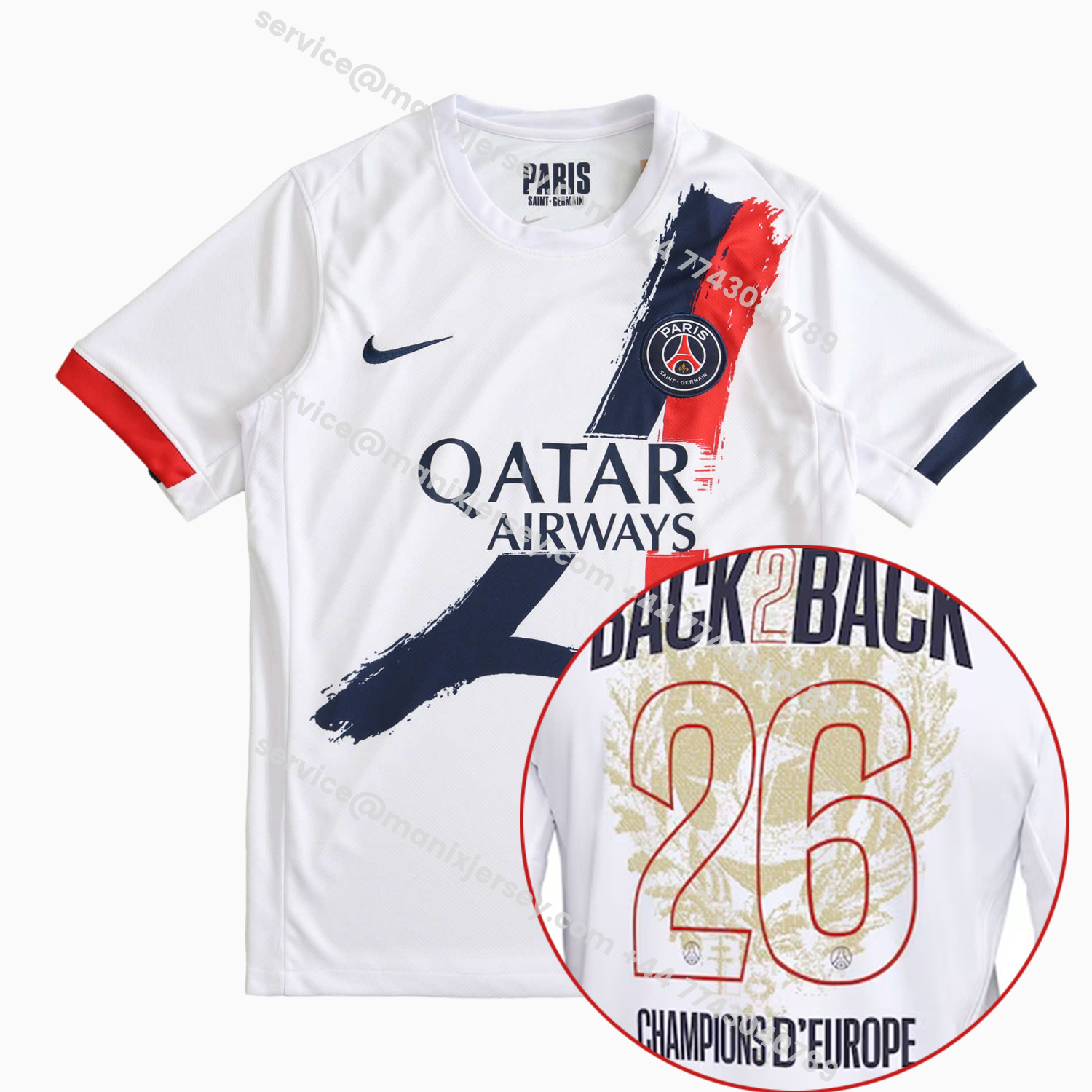 【Champion 26 Font】Paris Saint-Germain PSG 25-26 Away Jersey - Fans Version:football jersey mysite: unitedjerseyfootball 邓江浪:football