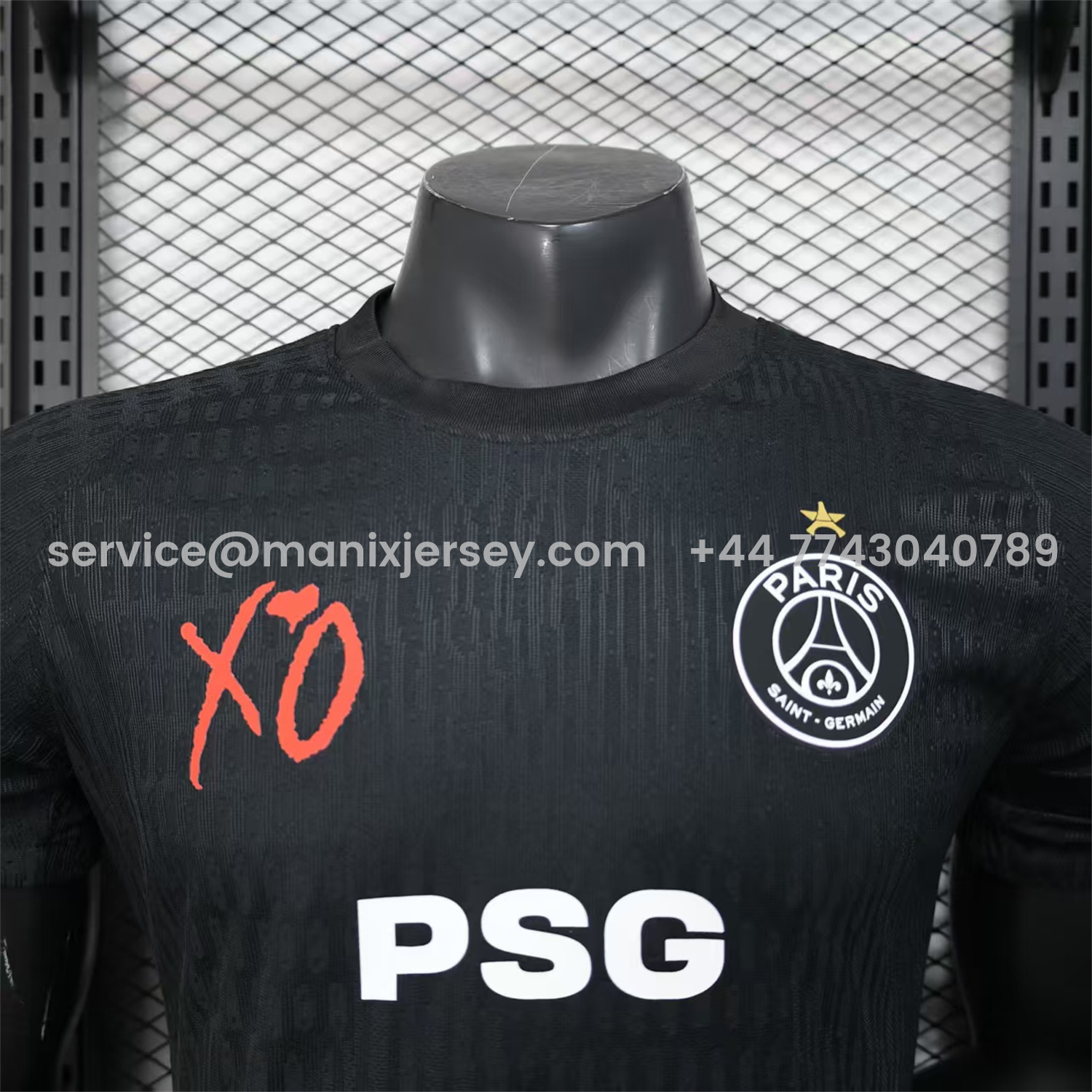 ManixJersey.com | Paris Saint-Germain PSG 25-26 Black XO Special Jersey - Player Version -Customize Name, Number and Patch | Worldwide Shipping