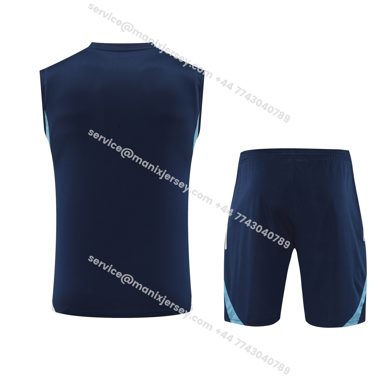 ManixJersey.com | Arsenal 25-26 Vest Training Set - Deep Blue Vest and Shorts -Customize Name, Number and Patch | Worldwide Shipping