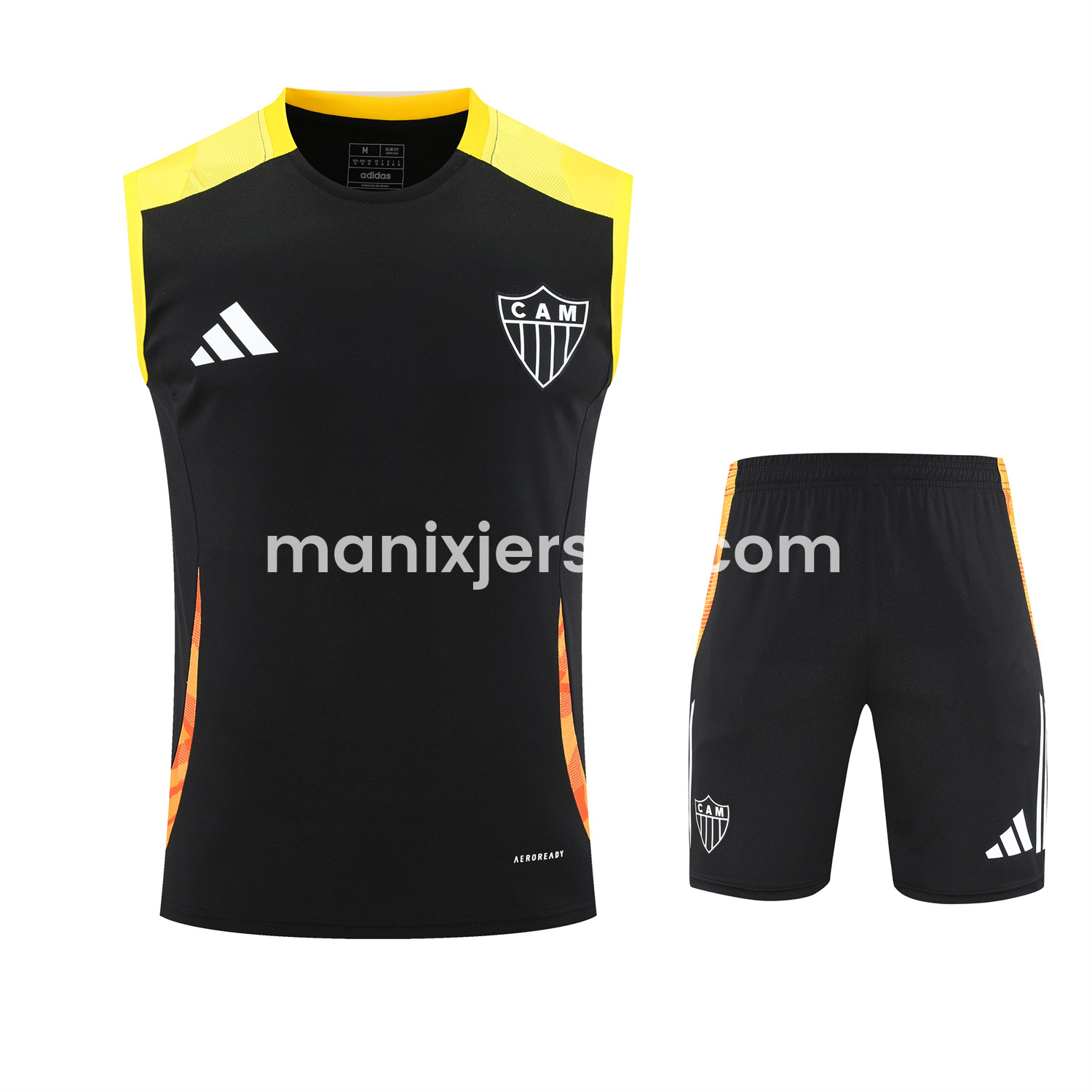 ManixJersey.com | Atletico Mineiro 25-26 Vest Training Set - Black Vest With Black Shorts -Customize Name, Number and Patch | Worldwide Shipping