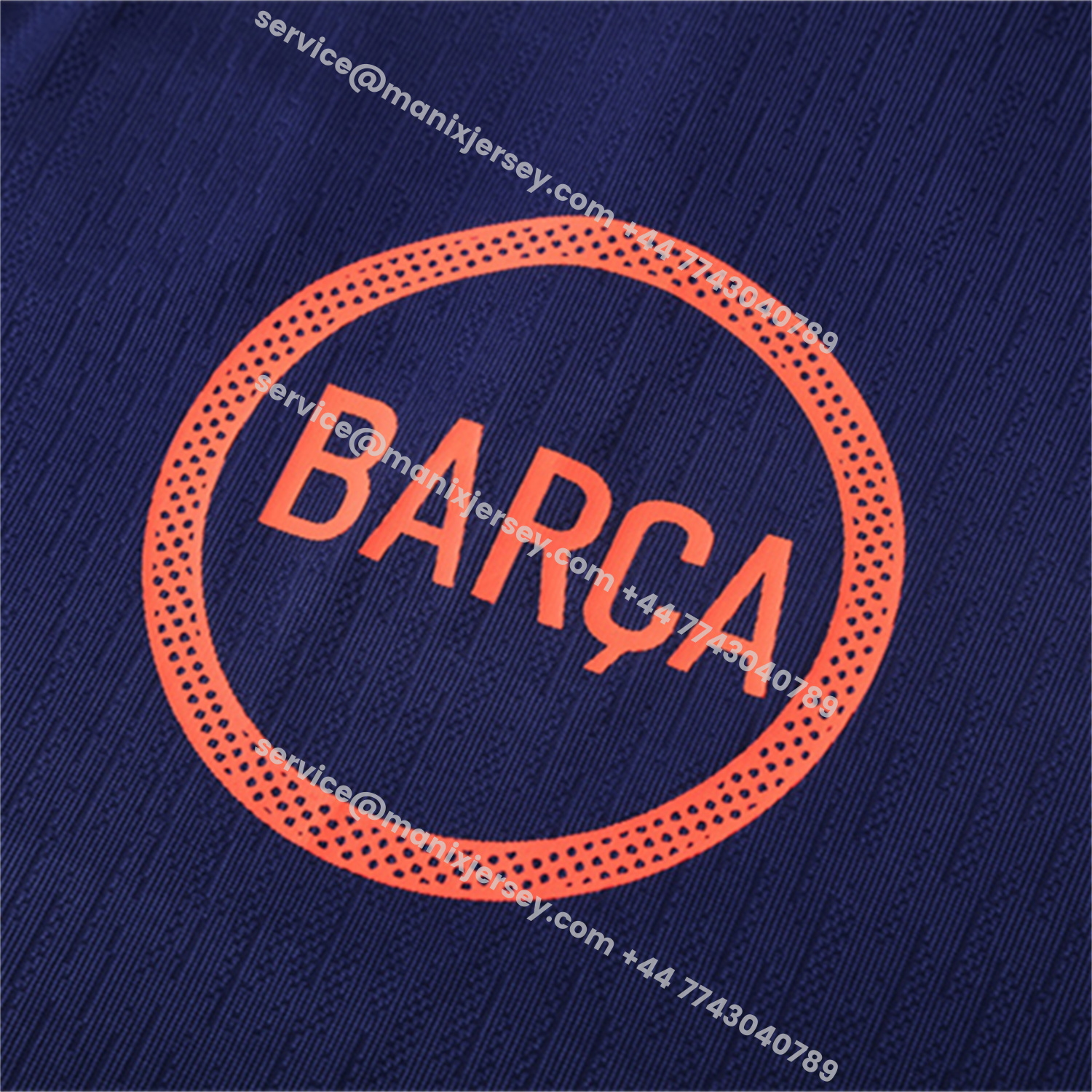 ManixJersey.com | Barcelona 25-26 Kids Long Sleeve Training Set - Royal Blue Top Orange Sponsor & Royal Blue Pants -Customize Name, Number and Patch | Worldwide Shipping