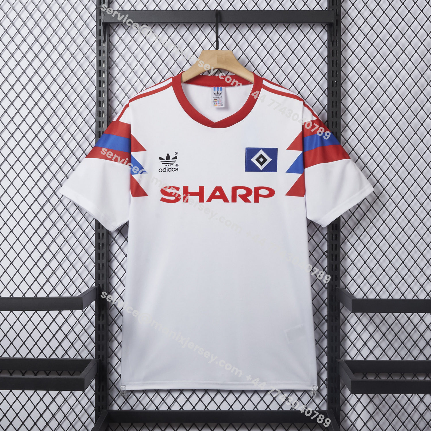 ManixJersey.com | Retro Hamburger SV 1989-90 Home Jersey -Customize Name, Number and Patch | Worldwide Shipping