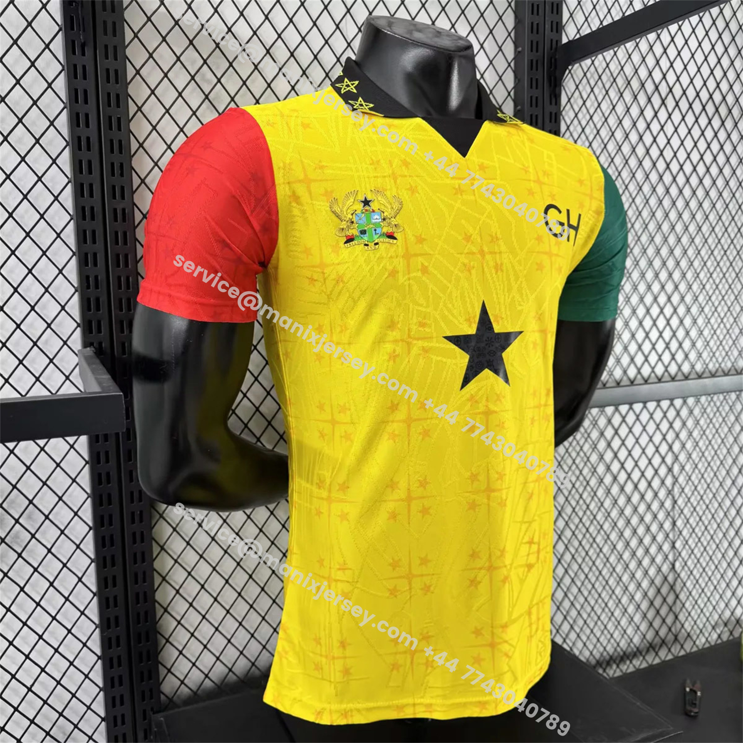 ManixJersey.com | Ghana 2026 Coat Of Arms Yellow Special Jersey - Player Version -Customize Name, Number and Patch | Worldwide Shipping