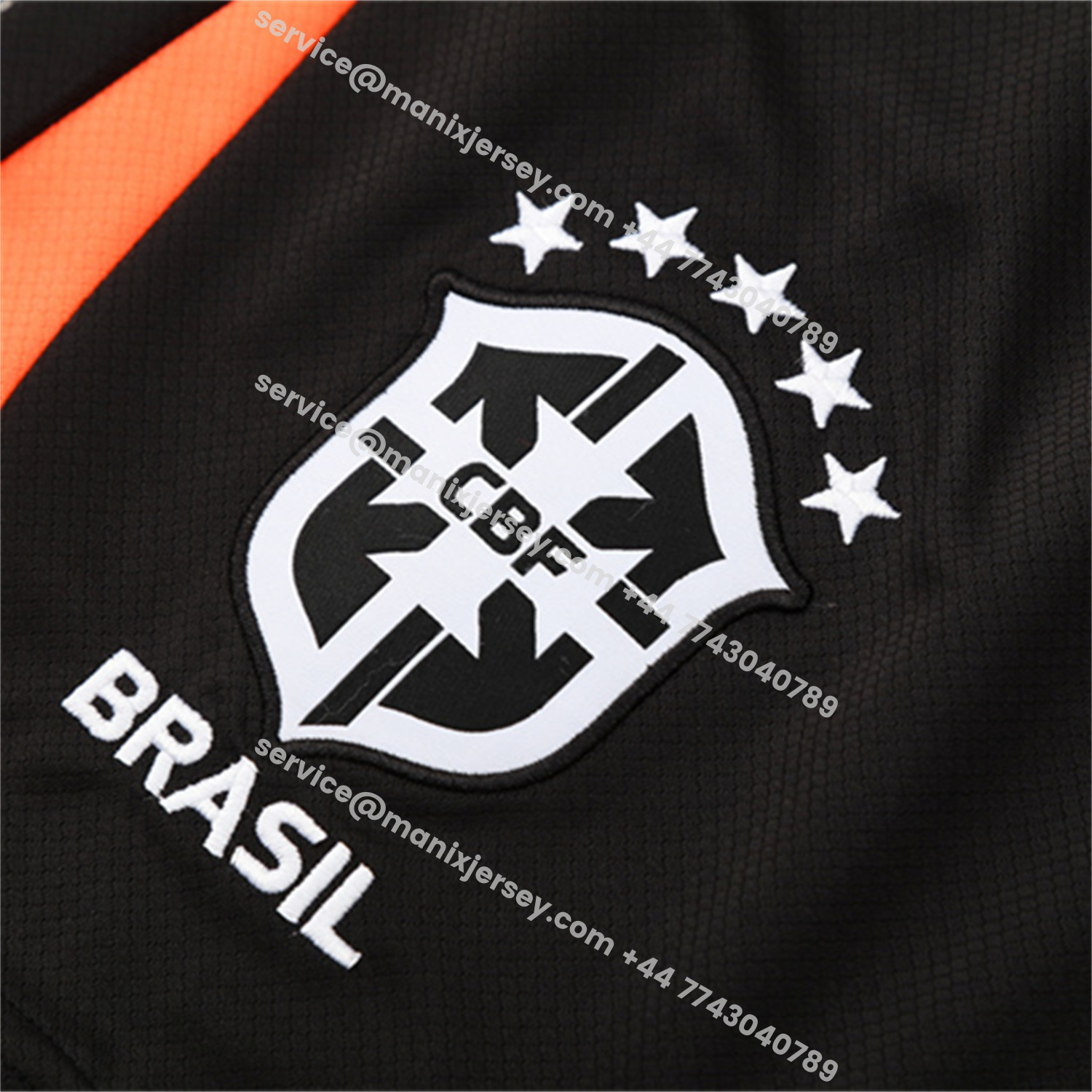 ManixJersey.com | Brazil 25-26 Short-Sleeve Training Set - Black Top & Black Shorts -Customize Name, Number and Patch | Worldwide Shipping