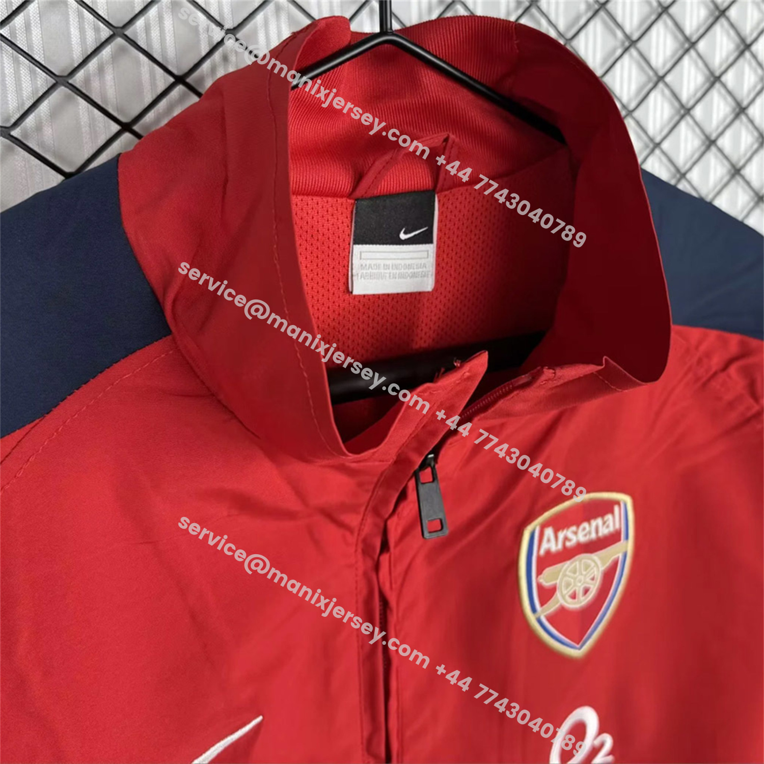 ManixJersey.com | Retro Arsenal 2004-05 Home Windbreaker Jacket - Red -Customize Name, Number and Patch | Worldwide Shipping