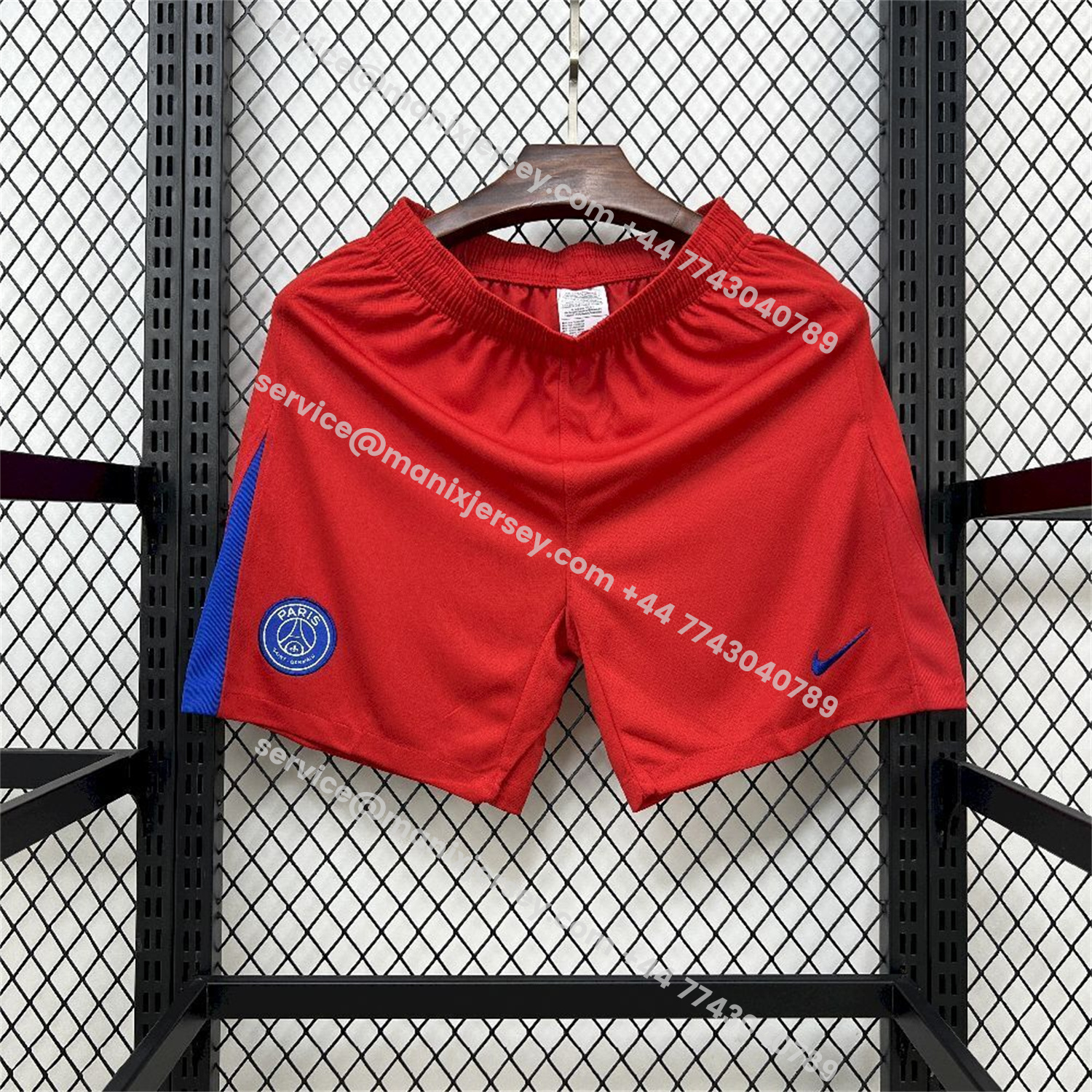 ManixJersey.com | Paris Saint-Germain PSG 25-26 Third Red Shorts - Fans Version -Customize Name, Number and Patch | Worldwide Shipping