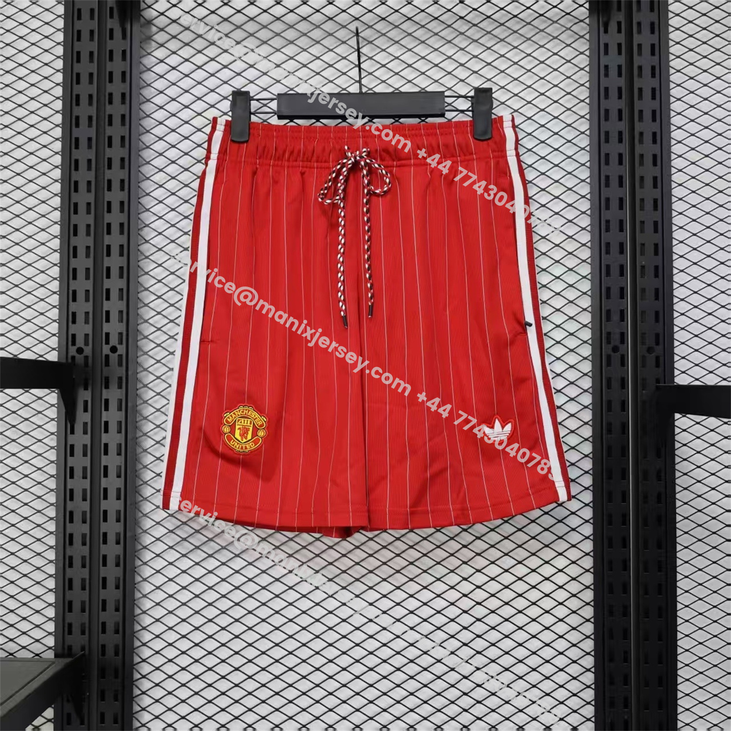 ManixJersey.com | Manchester United 25-26 Trefoil Red Travel Shorts - Player Version -Customize Name, Number and Patch | Worldwide Shipping