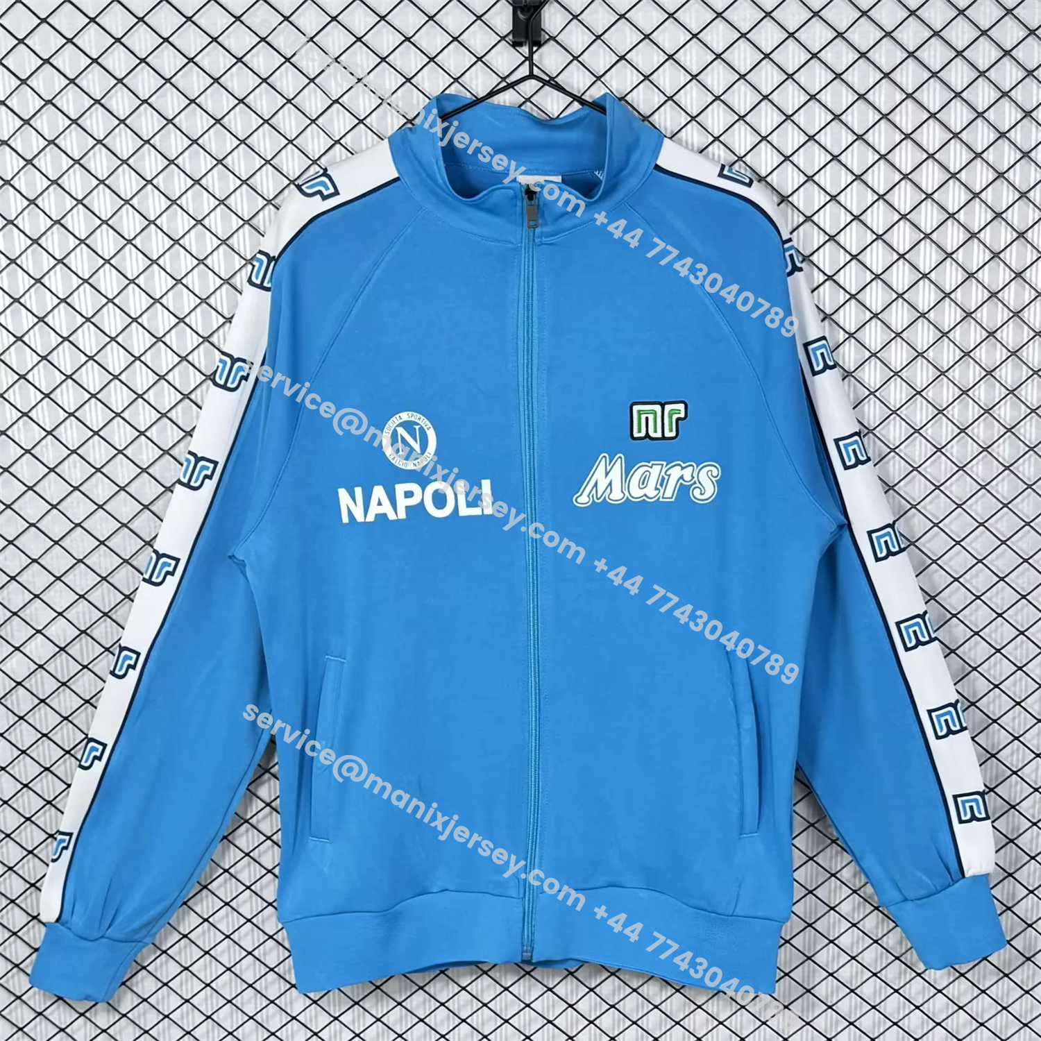 ManixJersey.com | Retro Napoli 1988-89 Blue Windbreaker -Customize Name, Number and Patch | Worldwide Shipping