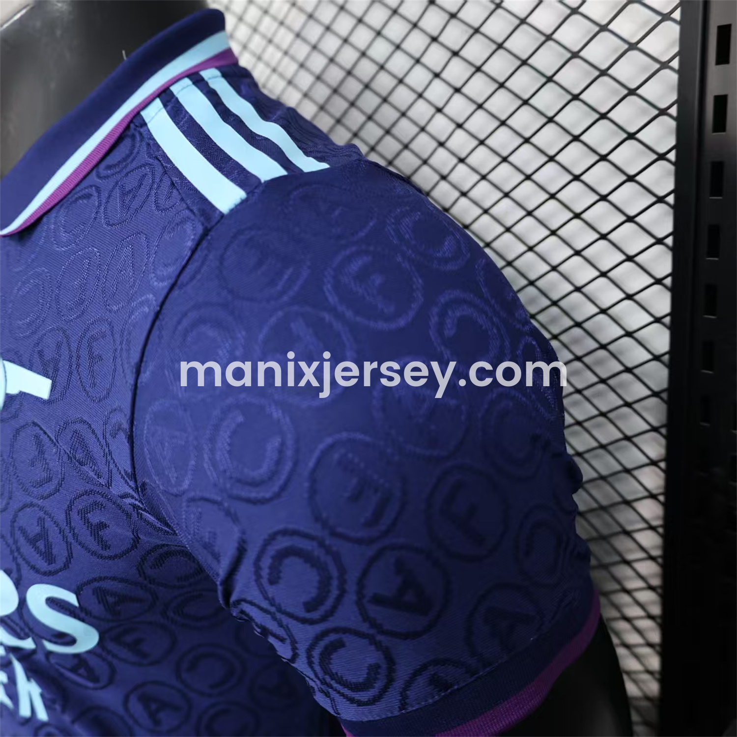 ManixJersey.com | Arsenal 25-26 Deep Blue POLO Letter Pattern Special Jersey - Player Version -Customize Name, Number and Patch | Worldwide Shipping