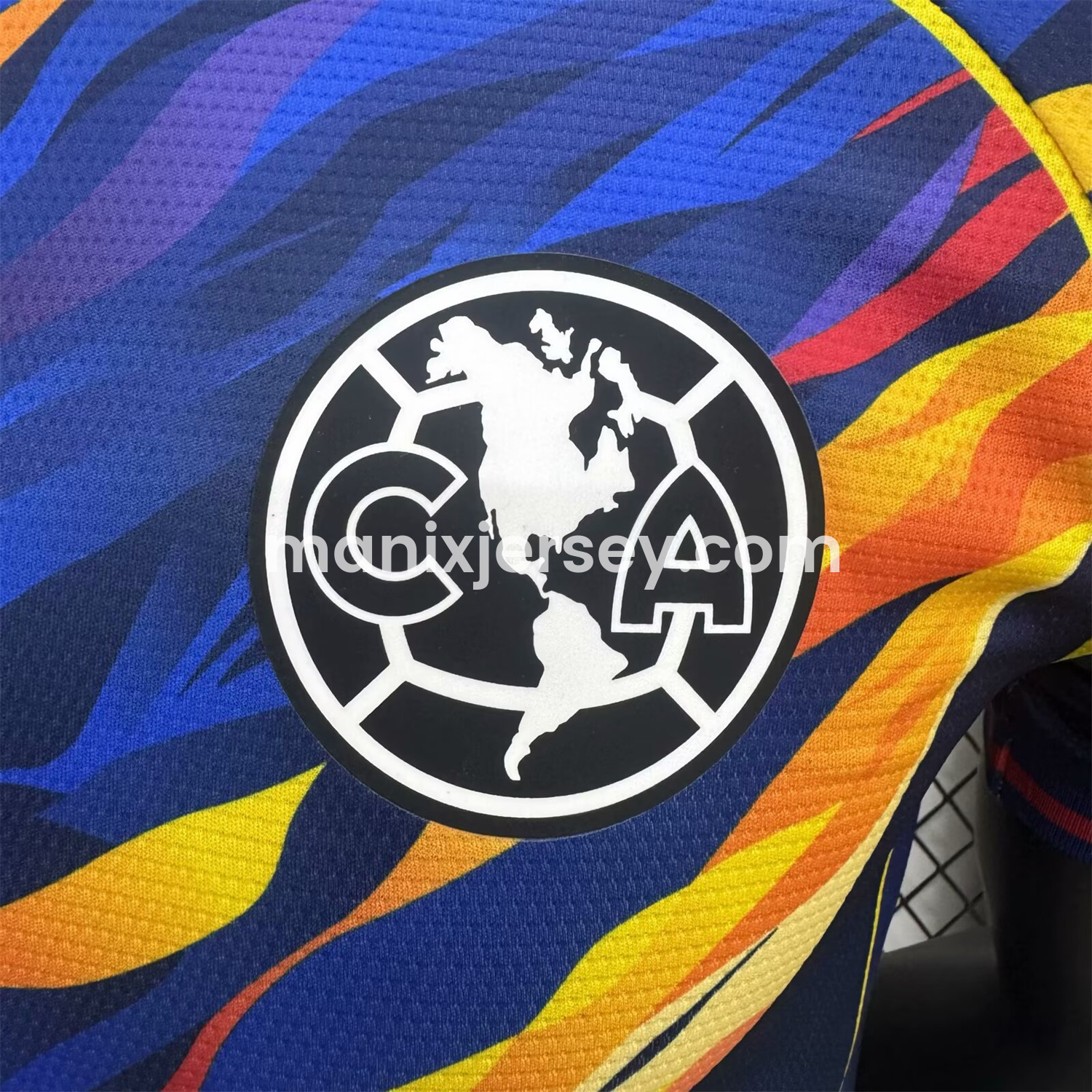 ManixJersey.com | Club América 25-26 V-Shaped Camouflage Pattern Deep Blue Jersey - Player Version -Customize Name, Number and Patch | Worldwide Shipping